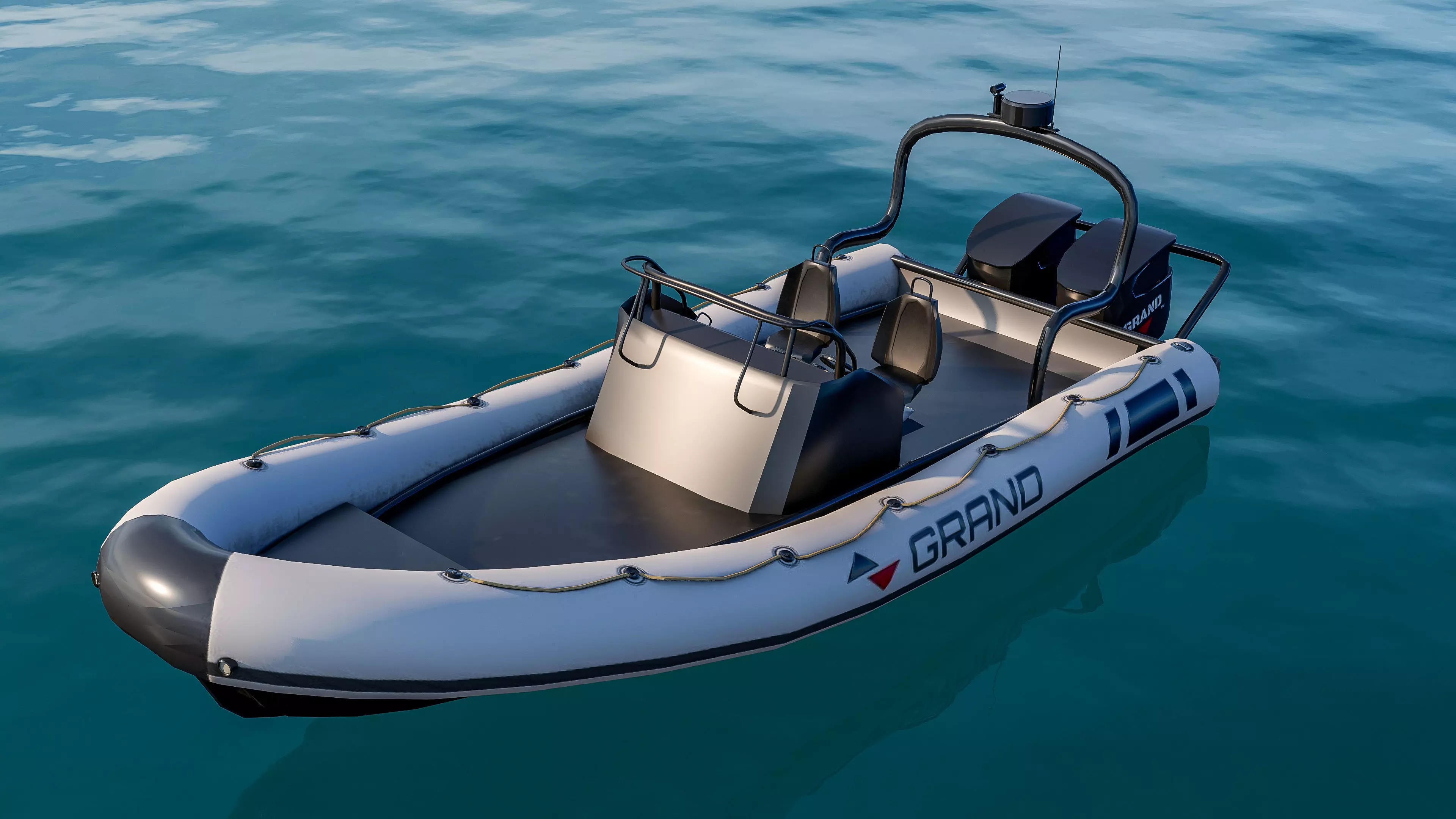 Inflatable boat 3D model_1