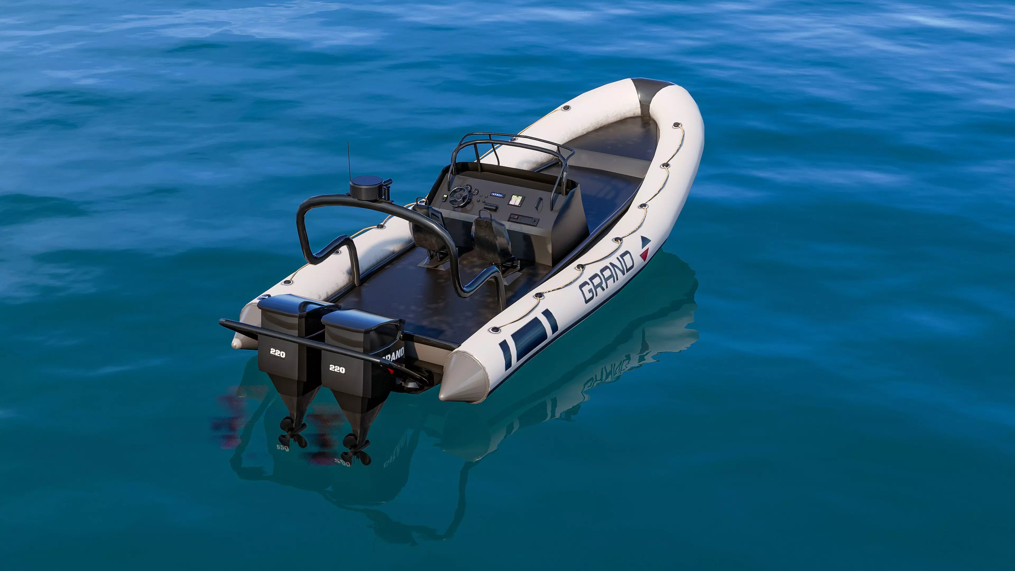 Inflatable boat 3D model_16