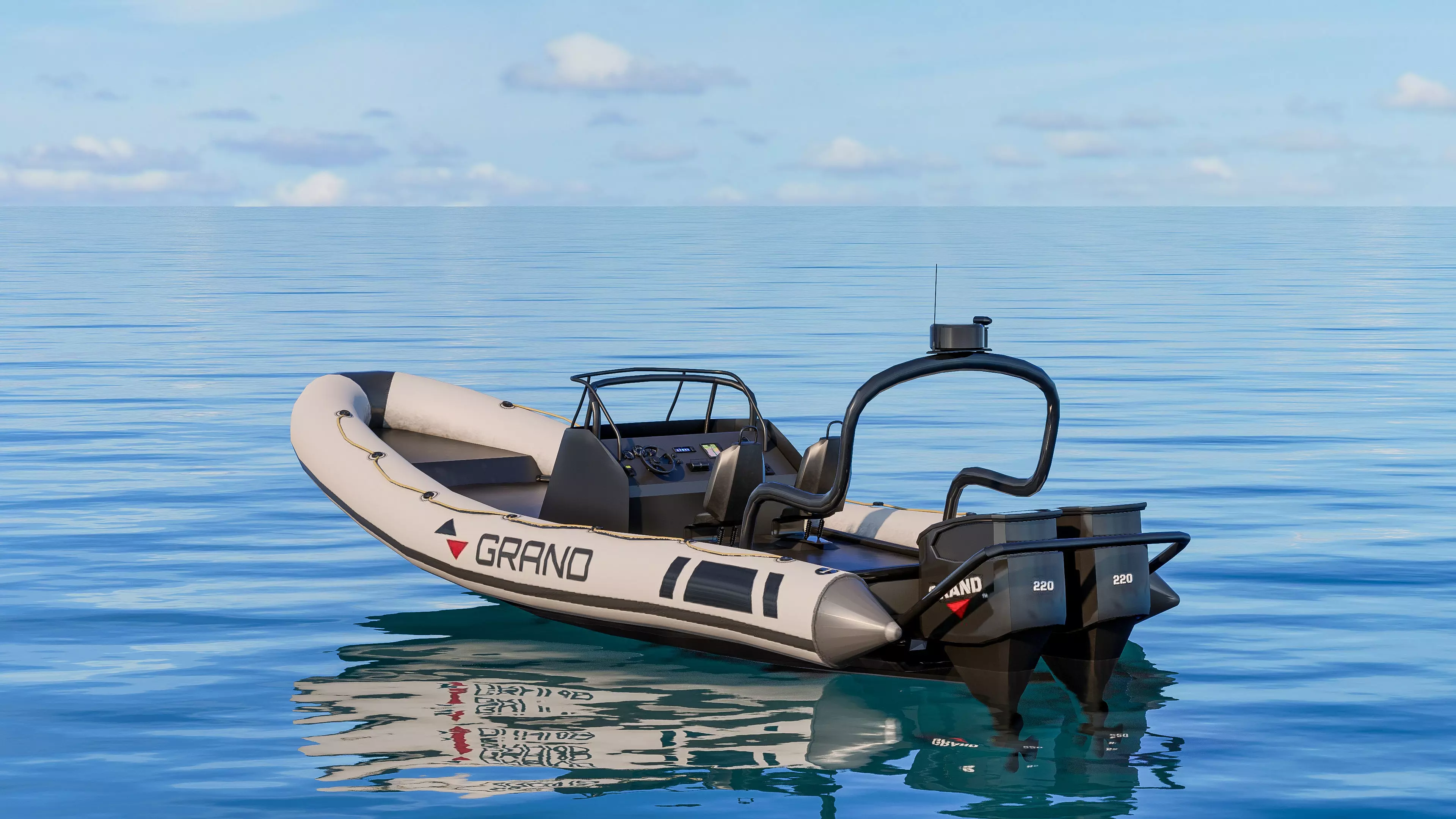 Inflatable boat 3D model_4
