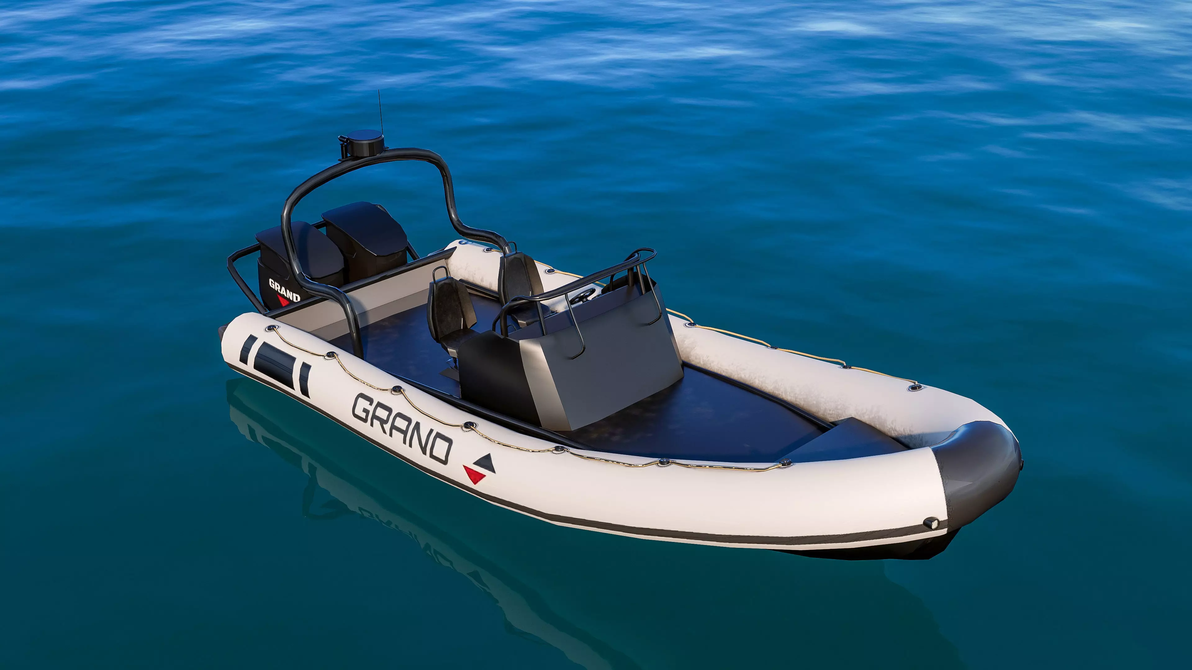Inflatable boat 3D model_3