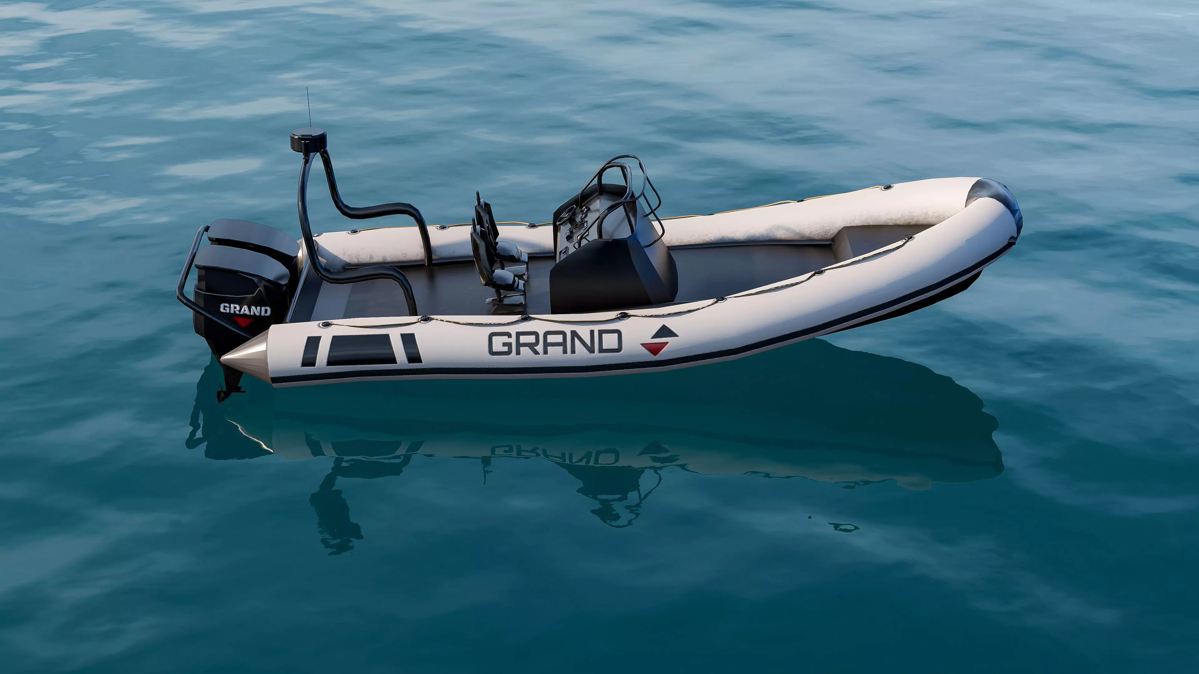 Inflatable boat 3D model_8