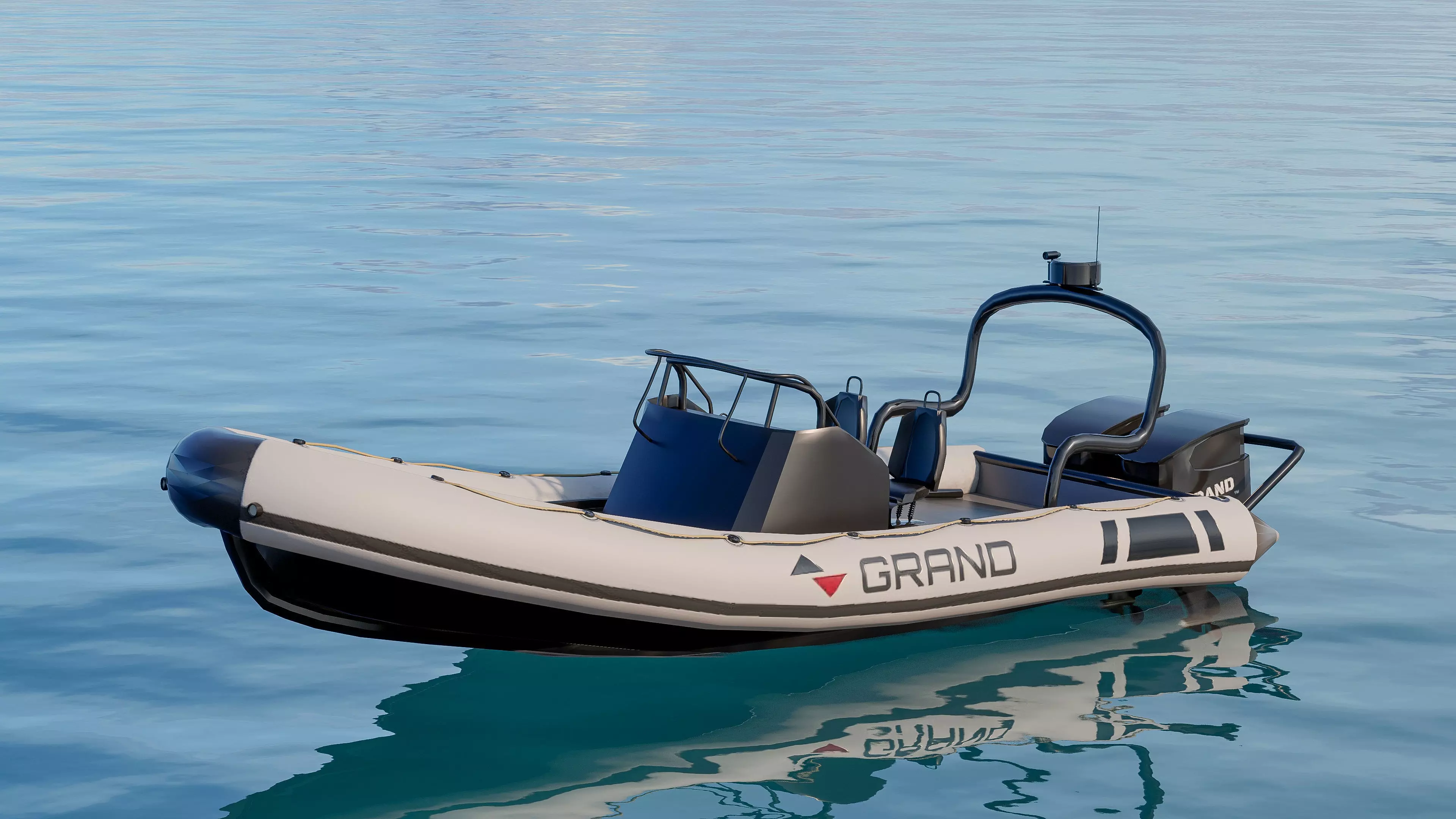Inflatable boat 3D model_5