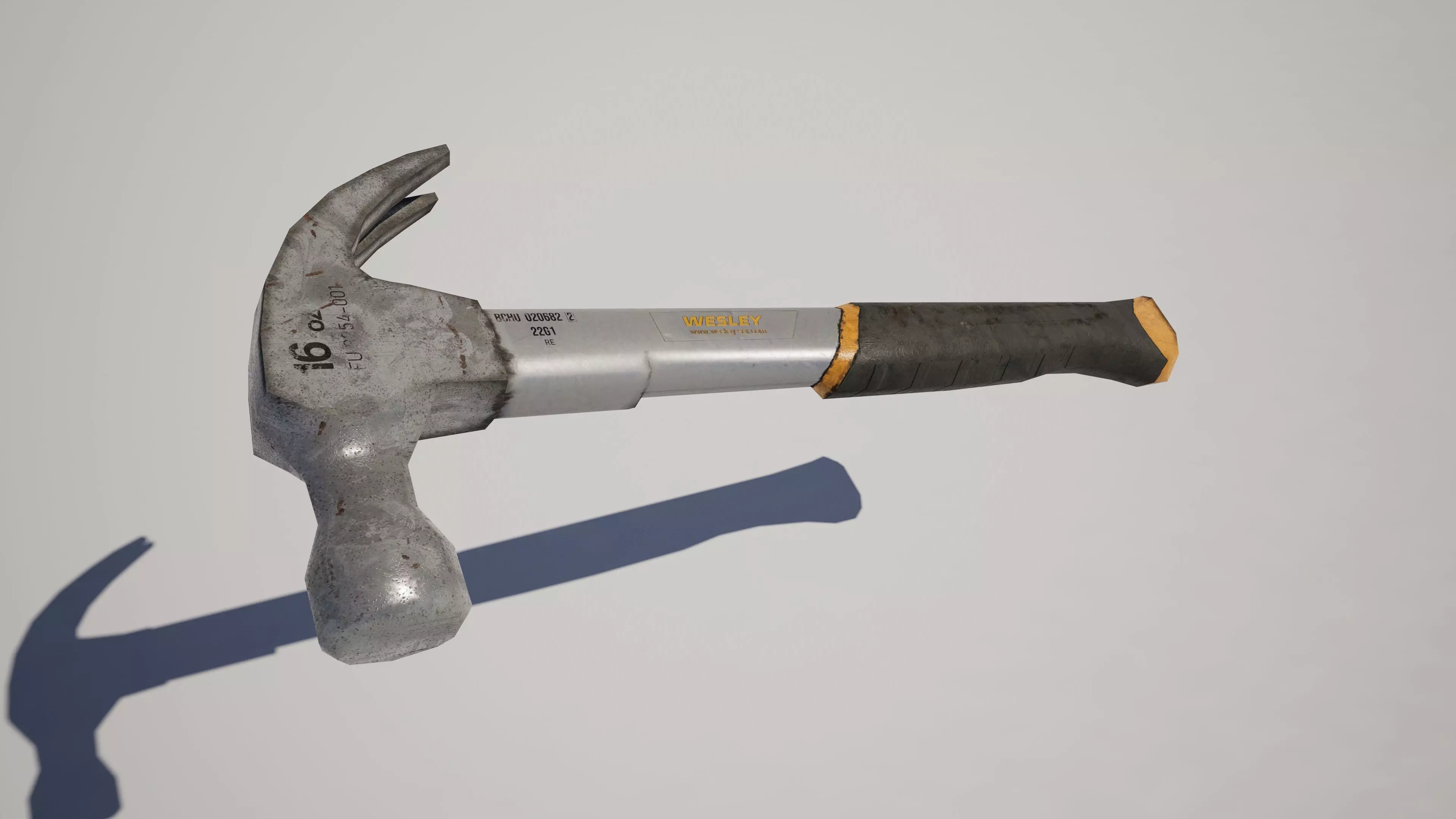 Industrial Claw Hammer Gameready Low-poly 3D model_3