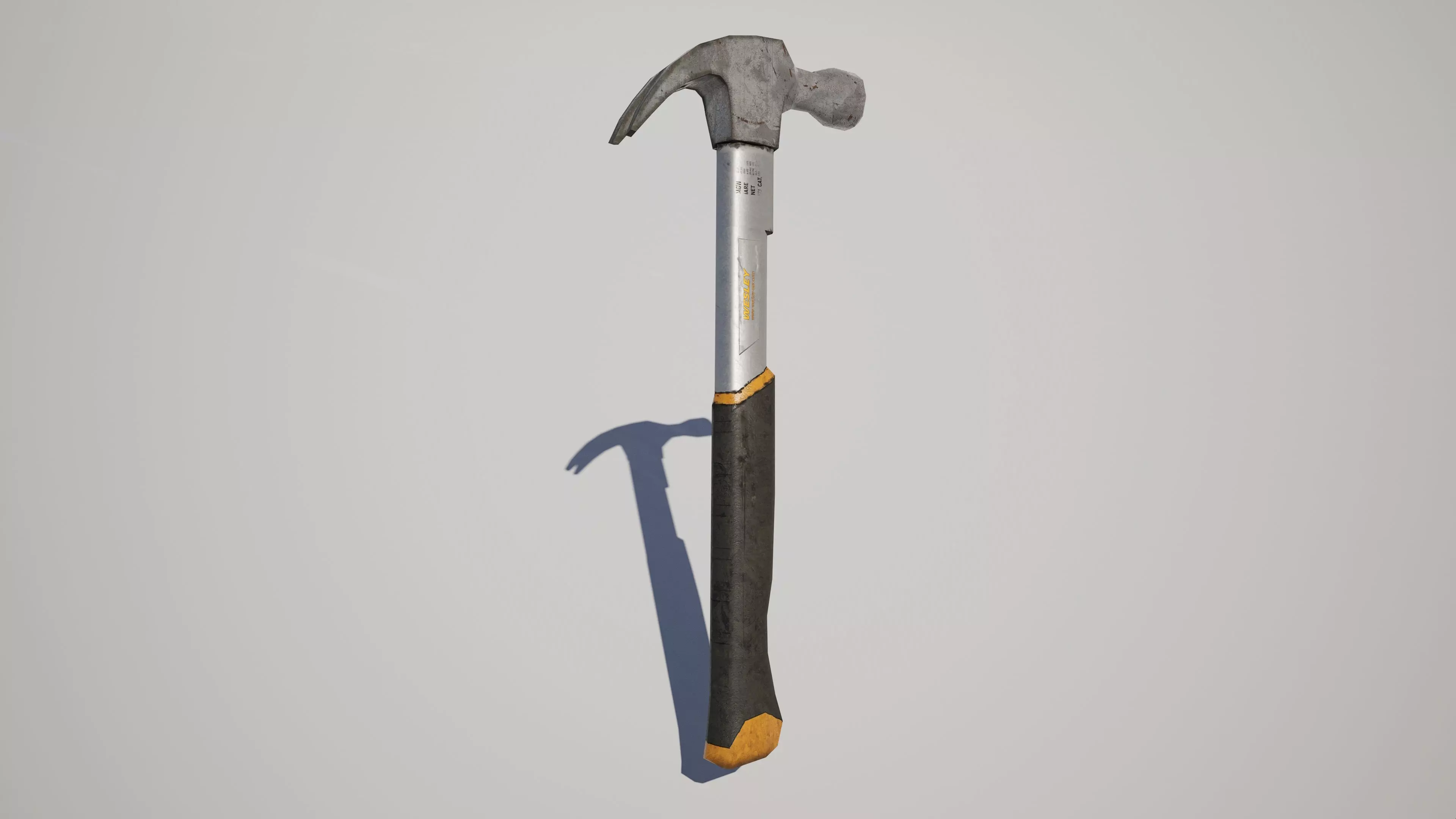 Industrial Claw Hammer Gameready Low-poly 3D model_2