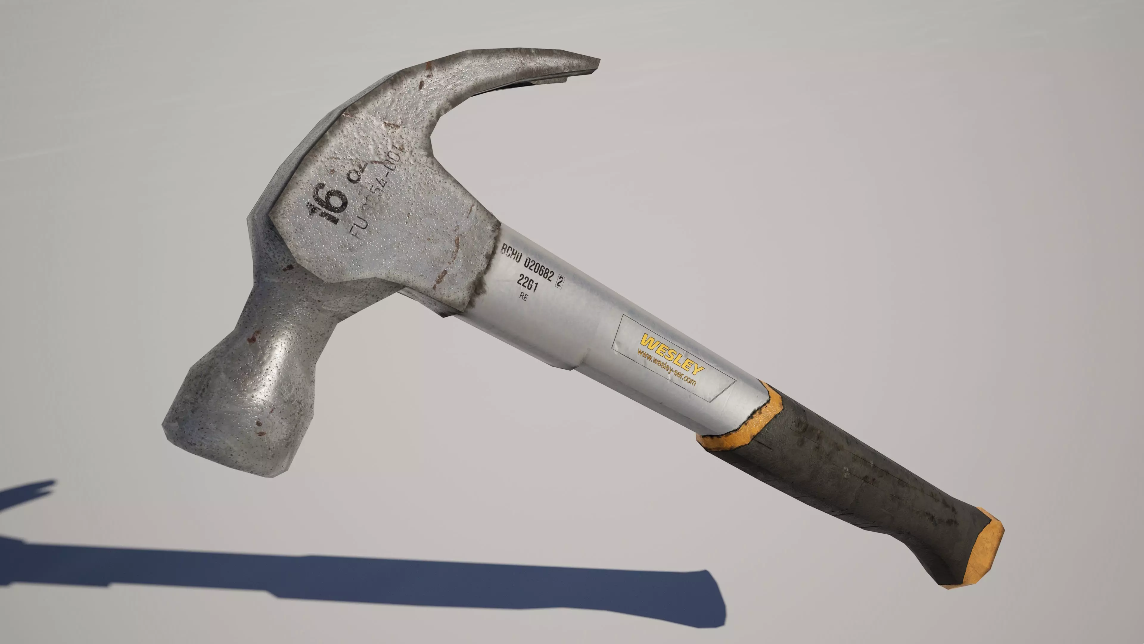 Industrial Claw Hammer Gameready Low-poly 3D model_0