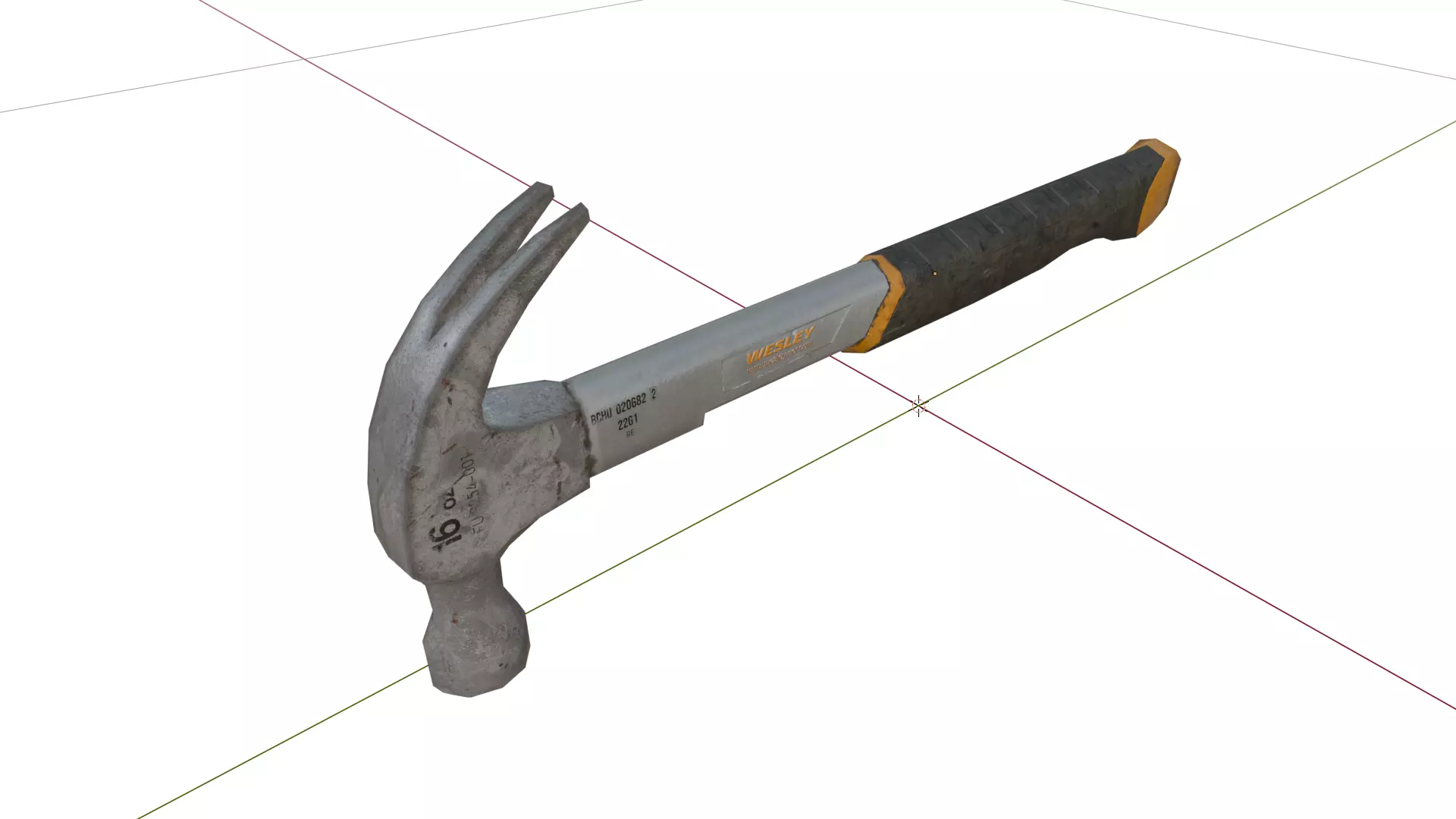 Industrial Claw Hammer Gameready Low-poly 3D model_5