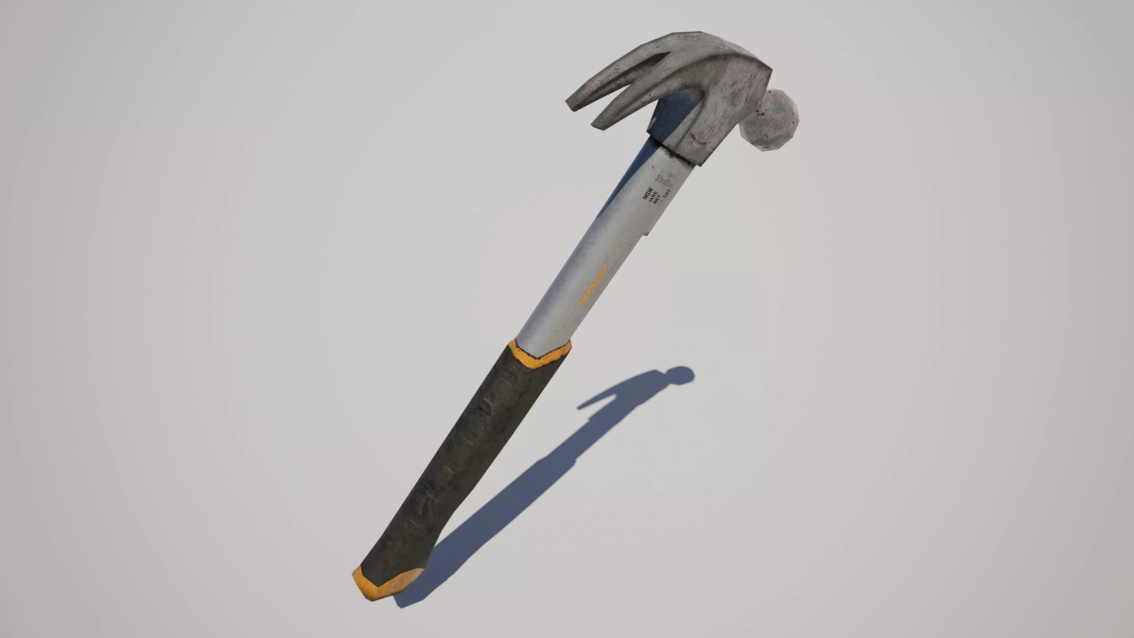 Industrial Claw Hammer Gameready Low-poly 3D model_4