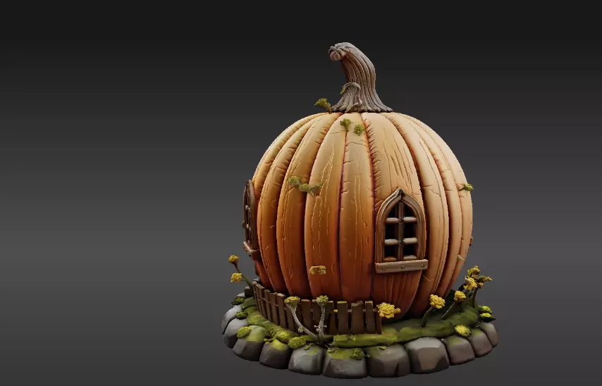 Fantasy House Halloween Fairy Home Print-Ready Jack-O-Lantern 3D print model_12