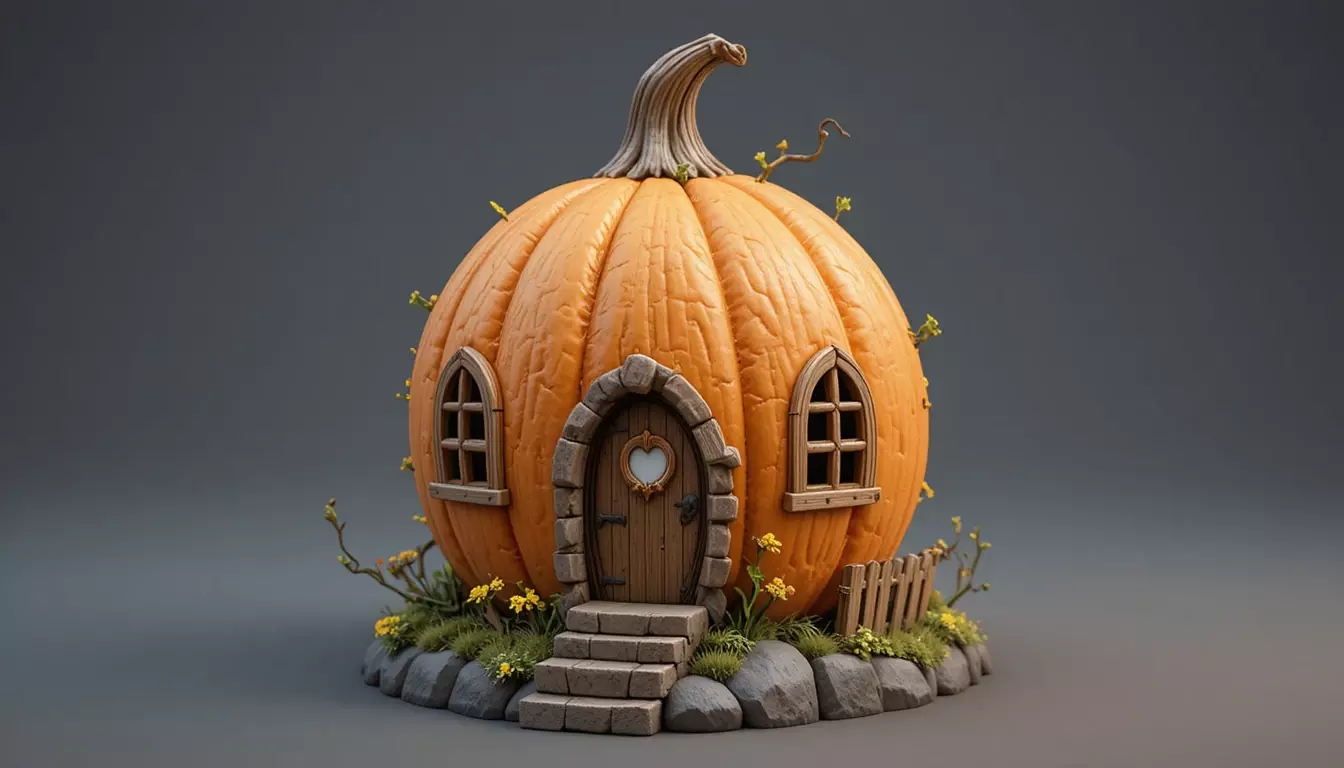 Fantasy House Halloween Fairy Home Print-Ready Jack-O-Lantern 3D print model_0