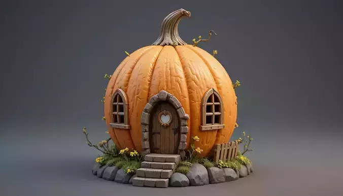 Fantasy House Halloween Fairy Home Print-Ready Jack-O-Lantern 3D print model