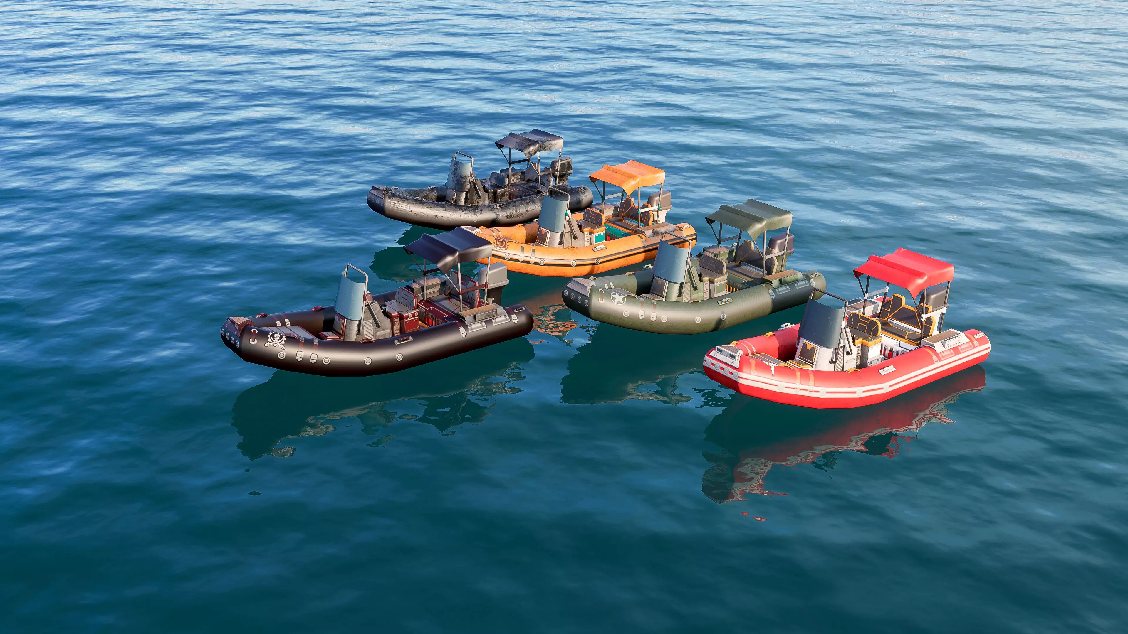 Inflatable boats collection 3D model_14