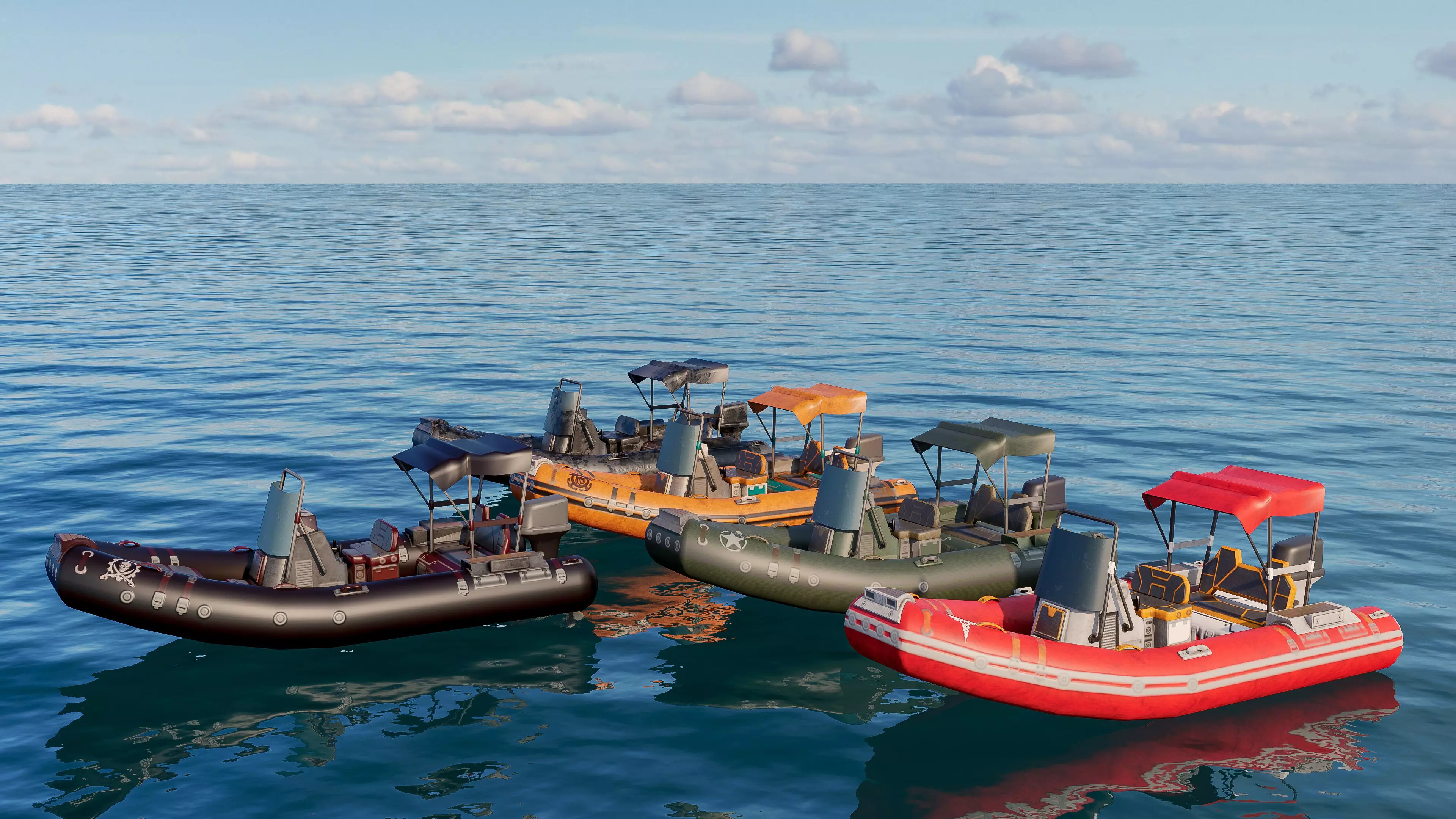 Inflatable boats collection 3D model_4