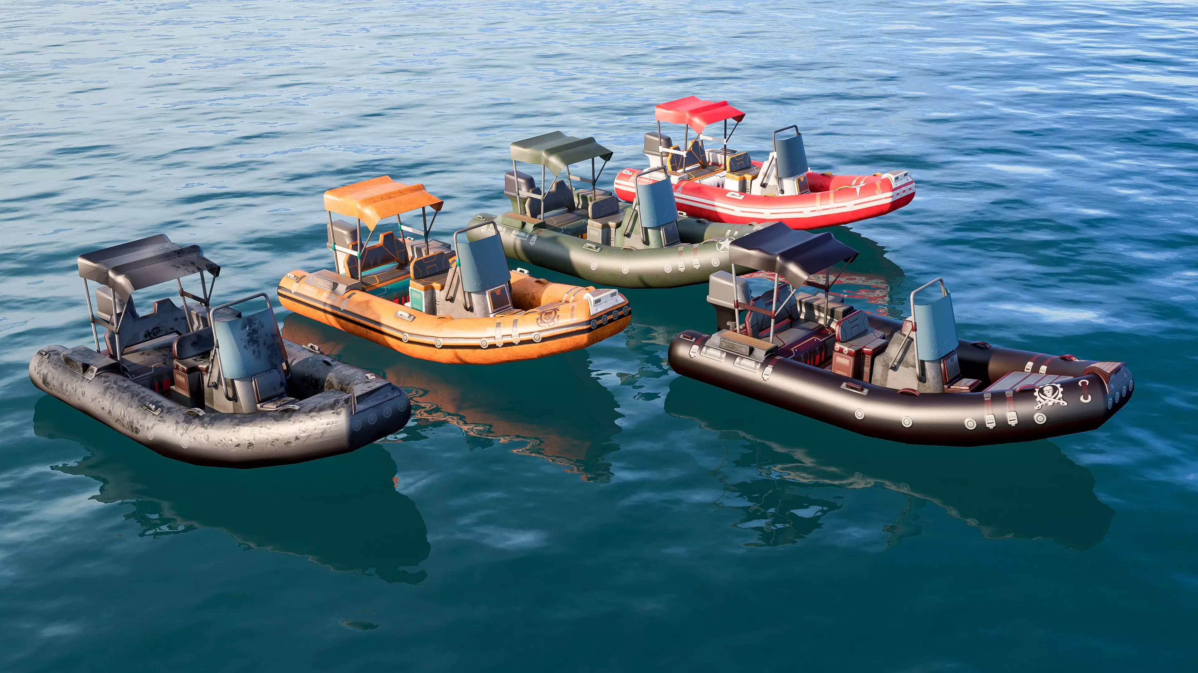 Inflatable boats collection 3D model_19