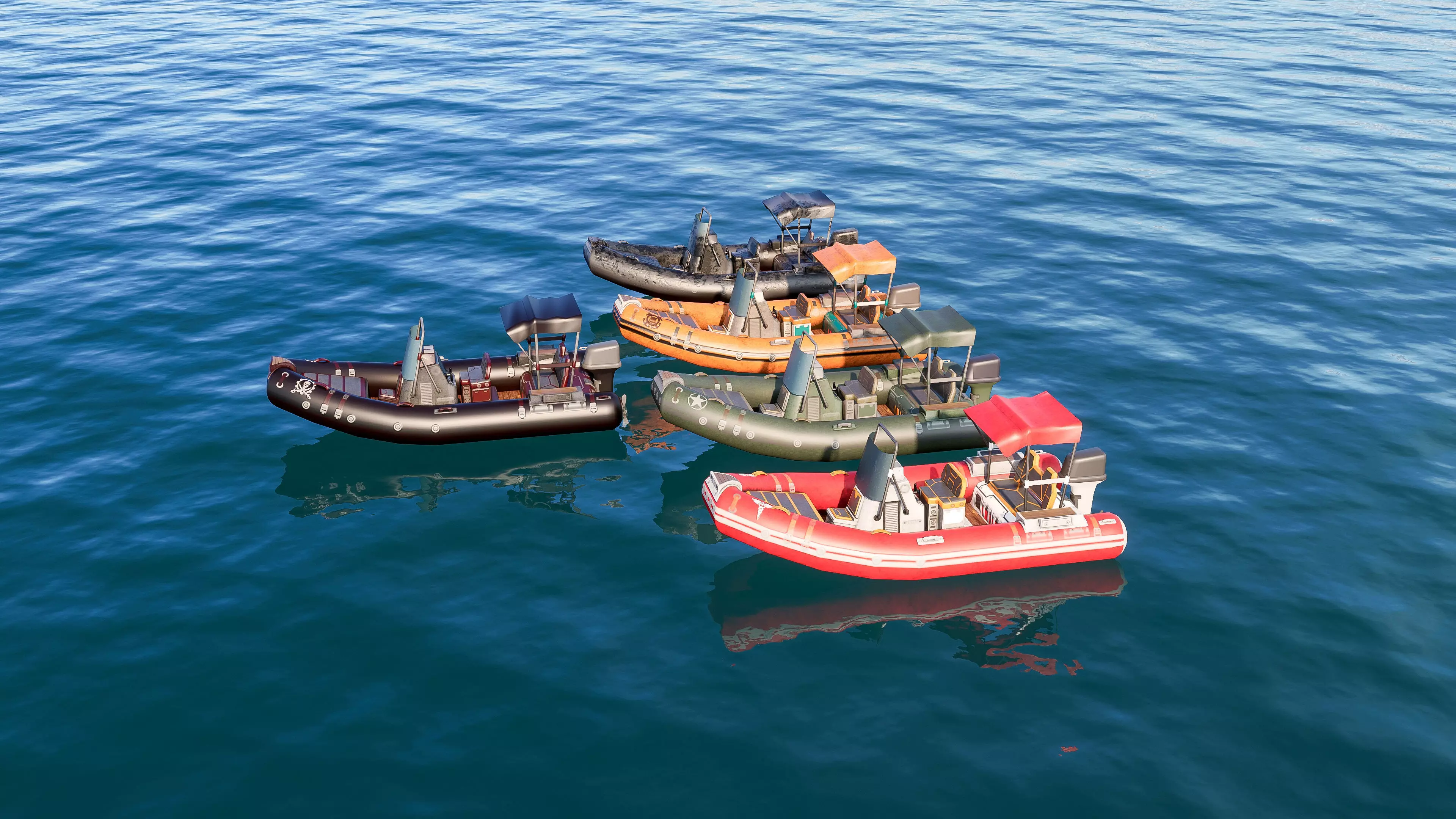 Inflatable boats collection 3D model_13