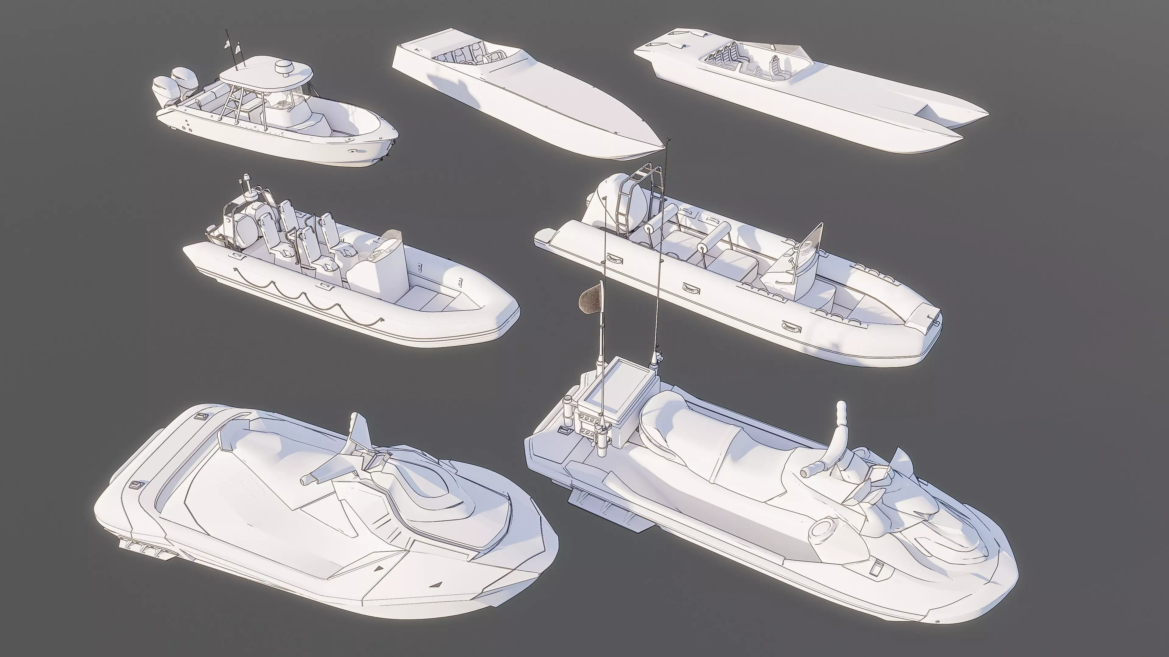 Motorboat speedboat collecttion 3D model_20