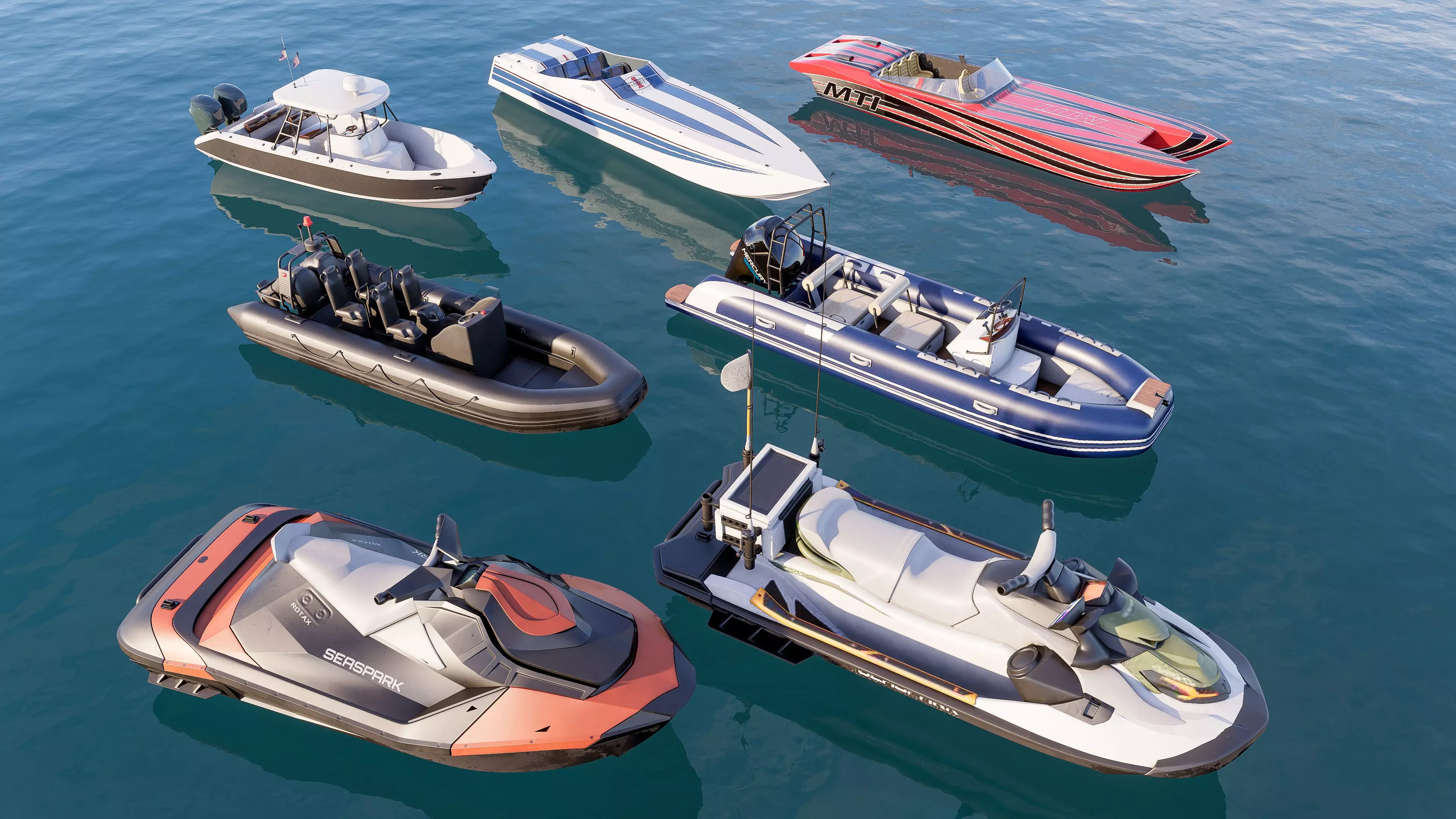 Motorboat speedboat collecttion 3D model_5