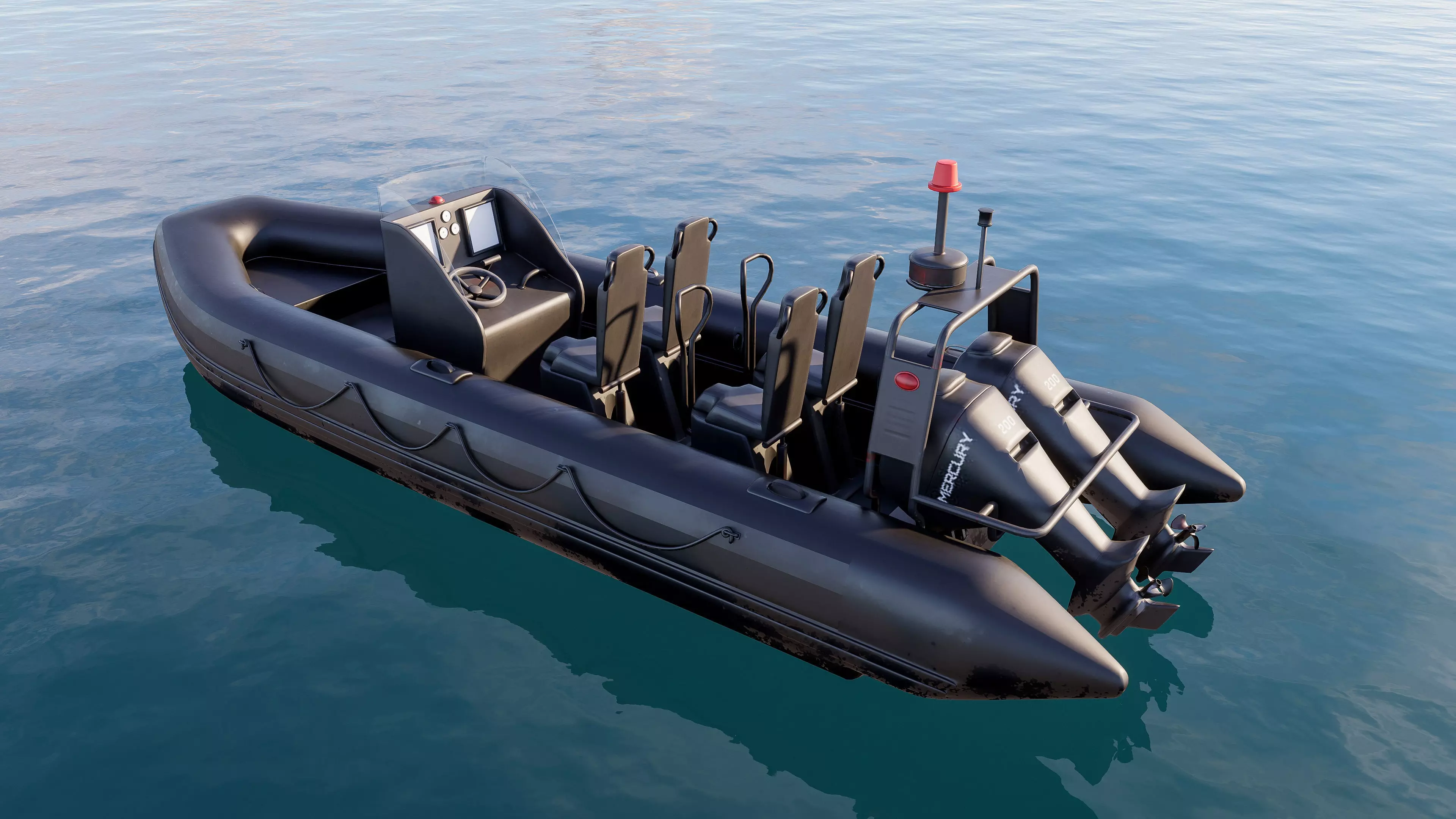 Motorboat speedboat collecttion 3D model_4