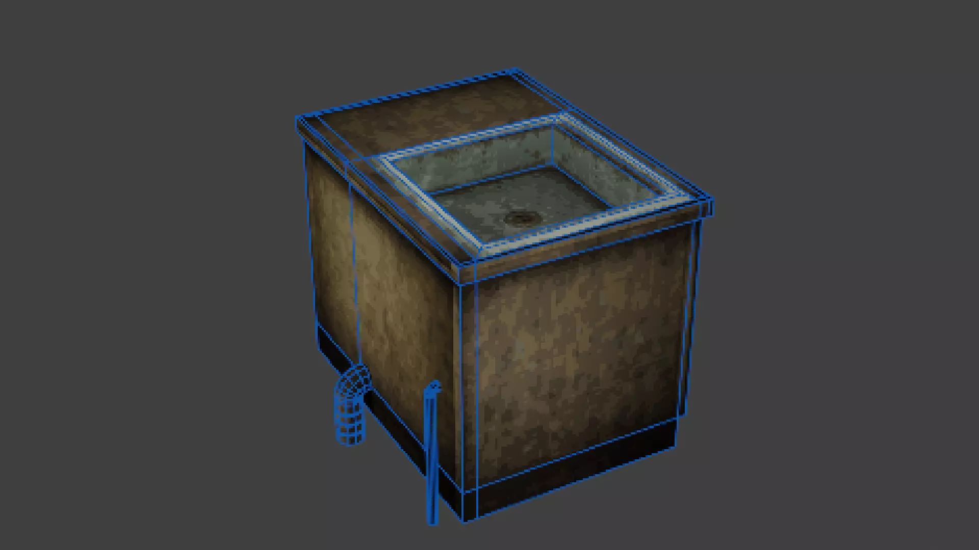 Low Poly PS1 Retro Kitchen Sink FBX OBJ GLB Low-poly 3D model_5