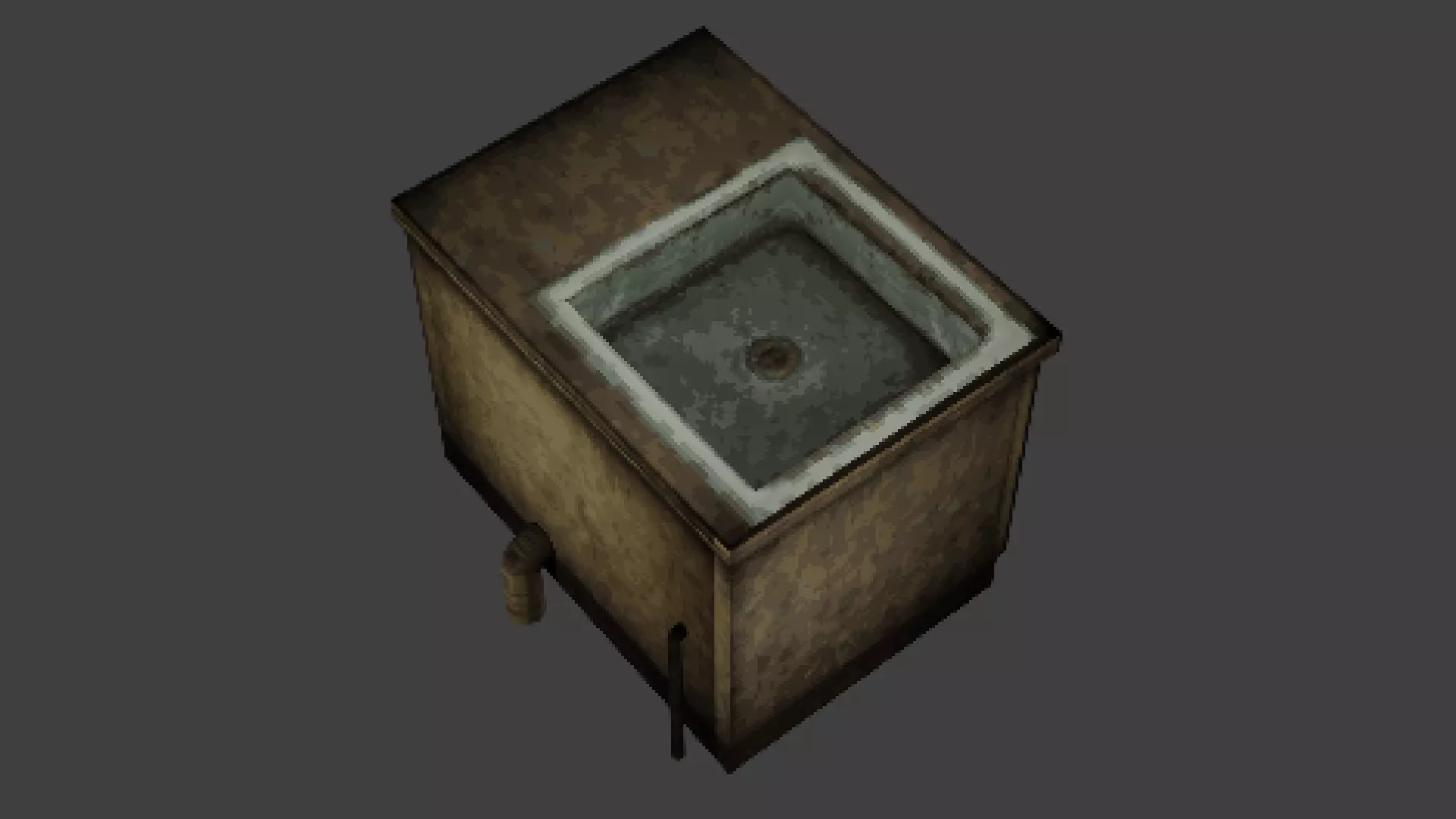 Low Poly PS1 Retro Kitchen Sink FBX OBJ GLB Low-poly 3D model_2