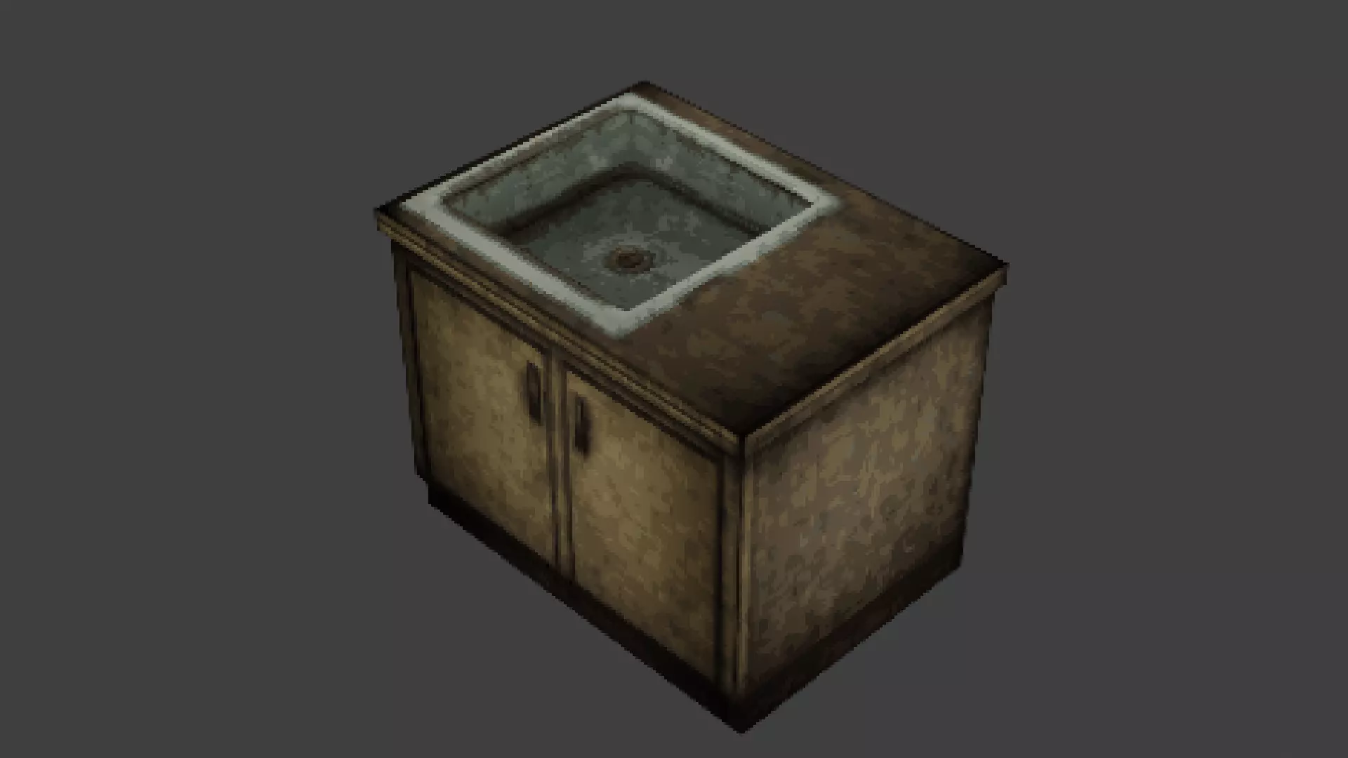 Low Poly PS1 Retro Kitchen Sink FBX OBJ GLB Low-poly 3D model_0