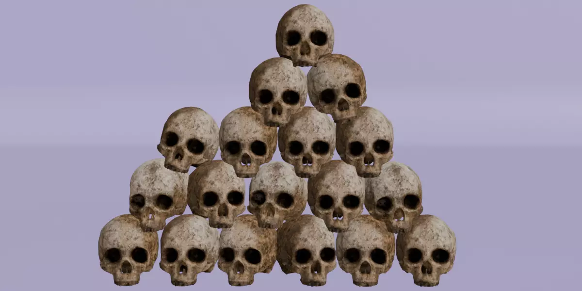 Realistic Skull Pyramid 3D Model  Detailed Bone Texture Low-poly 3D model_7