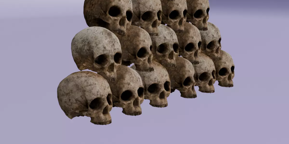 Realistic Skull Pyramid 3D Model  Detailed Bone Texture Low-poly 3D model_4