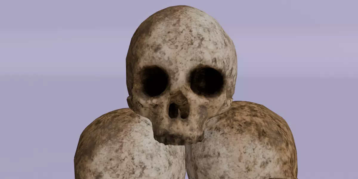 Realistic Skull Pyramid 3D Model  Detailed Bone Texture Low-poly 3D model_1