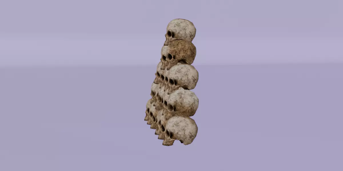 Realistic Skull Pyramid 3D Model  Detailed Bone Texture Low-poly 3D model_6