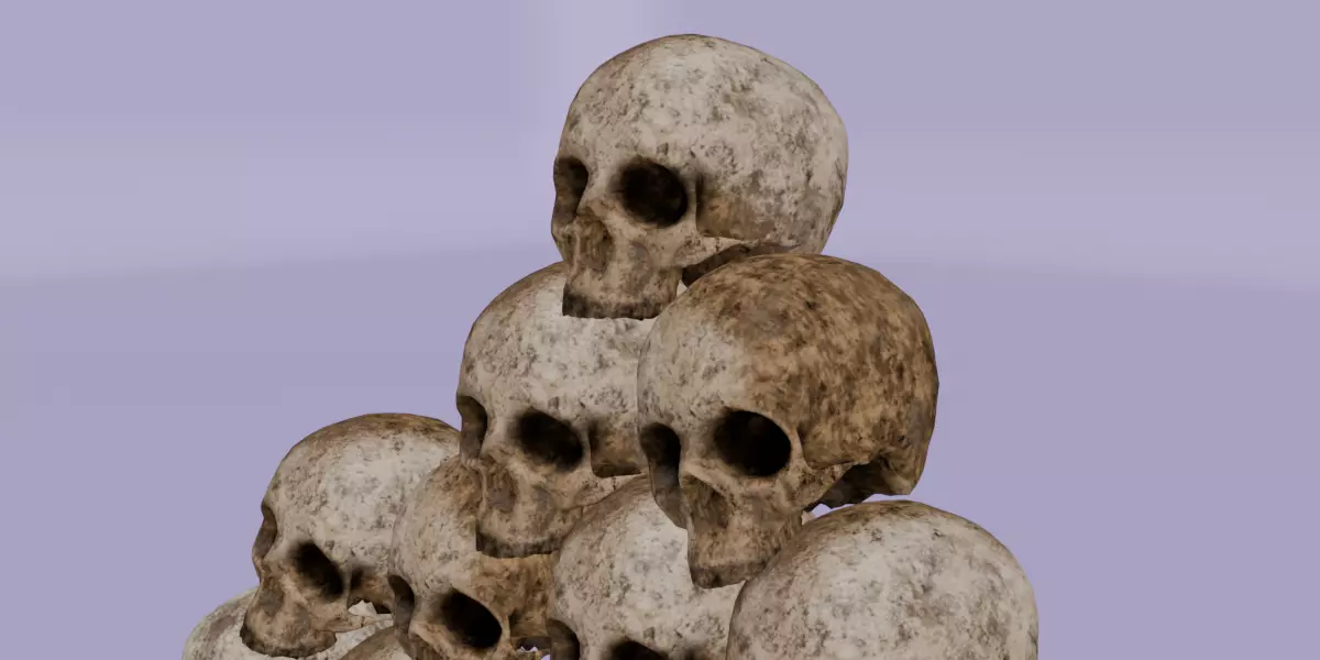 Realistic Skull Pyramid 3D Model  Detailed Bone Texture Low-poly 3D model_2