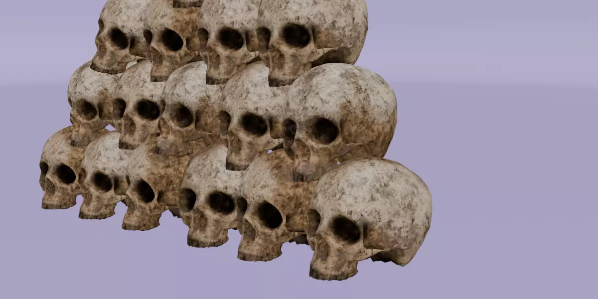 Realistic Skull Pyramid 3D Model  Detailed Bone Texture Low-poly 3D model_3