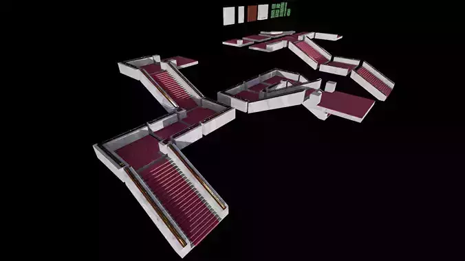 modular stair or staircase steps 3d props for quick environments