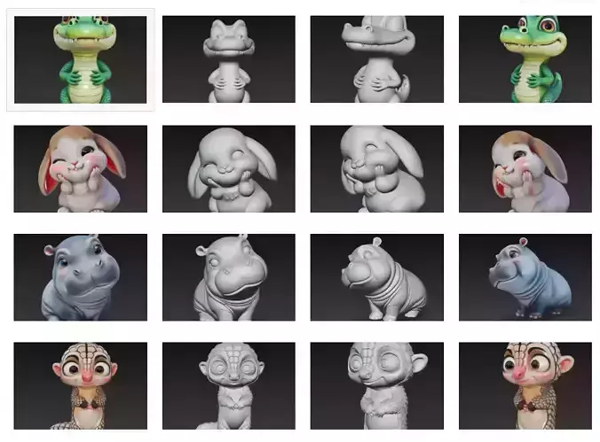 Stylized Cute Animal Collection Vol5 - Fantasy - Jungle Friends