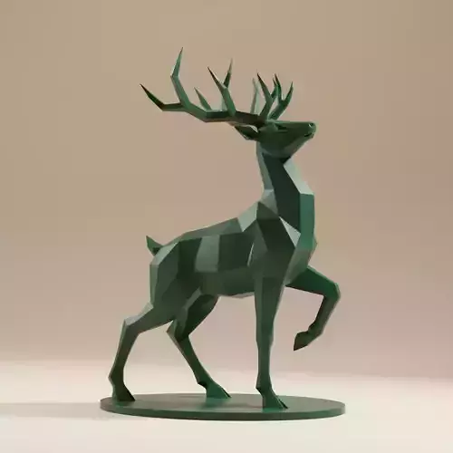 low poly Deer Sculpture