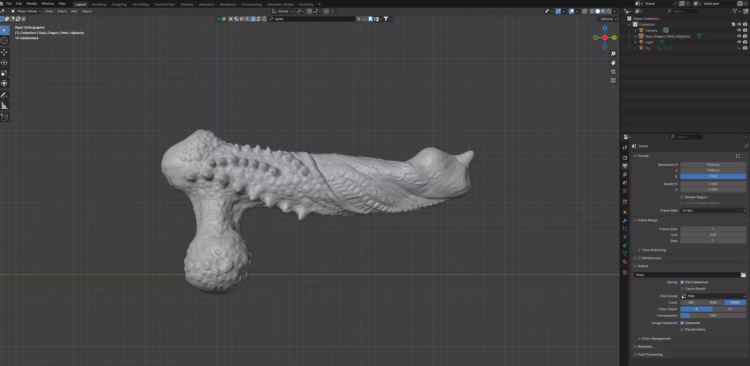 Fantasy Goju Dragon Penis Rigged Low-poly 3D model_3