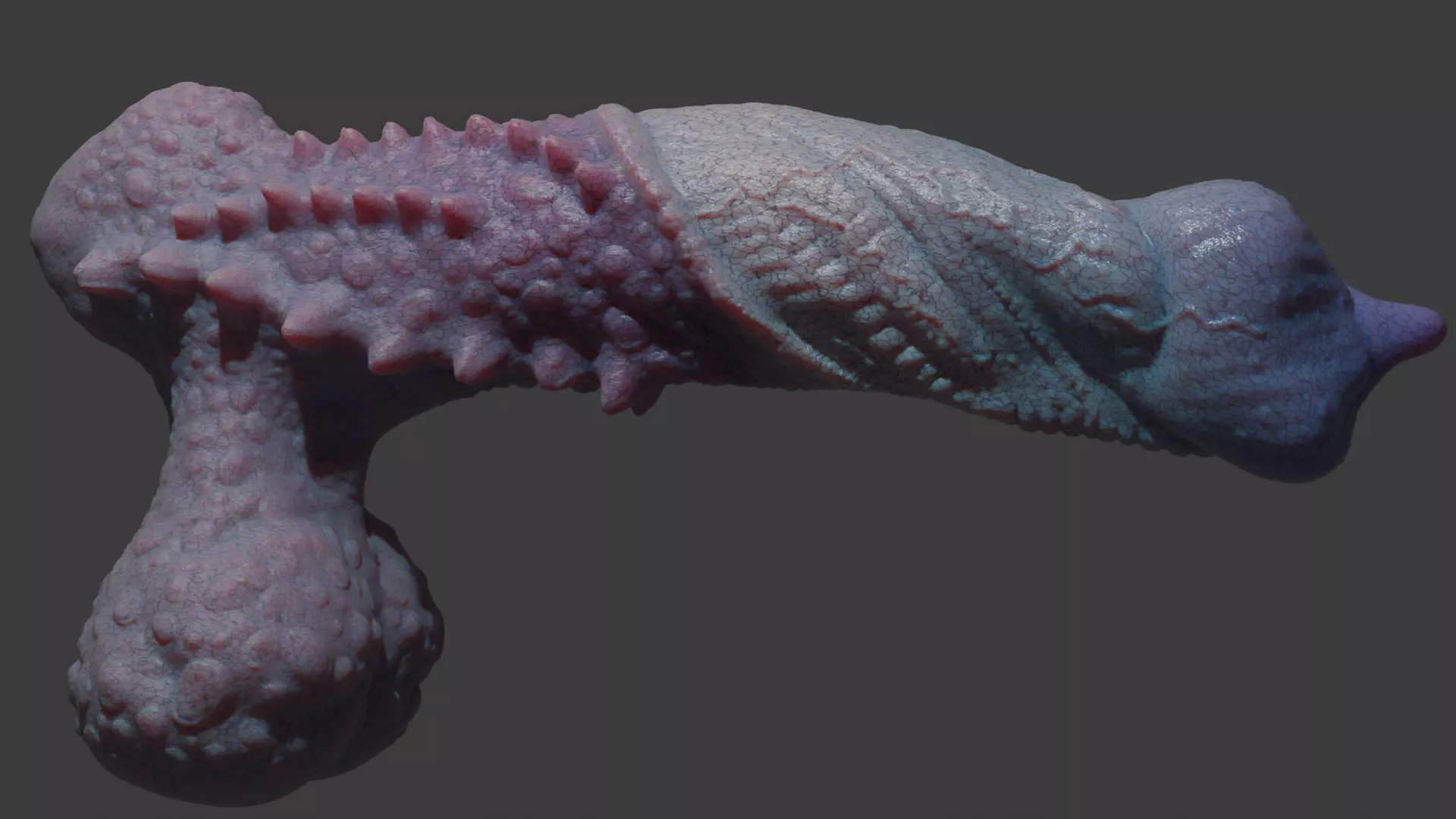 Fantasy Goju Dragon Penis Rigged Low-poly 3D model_5