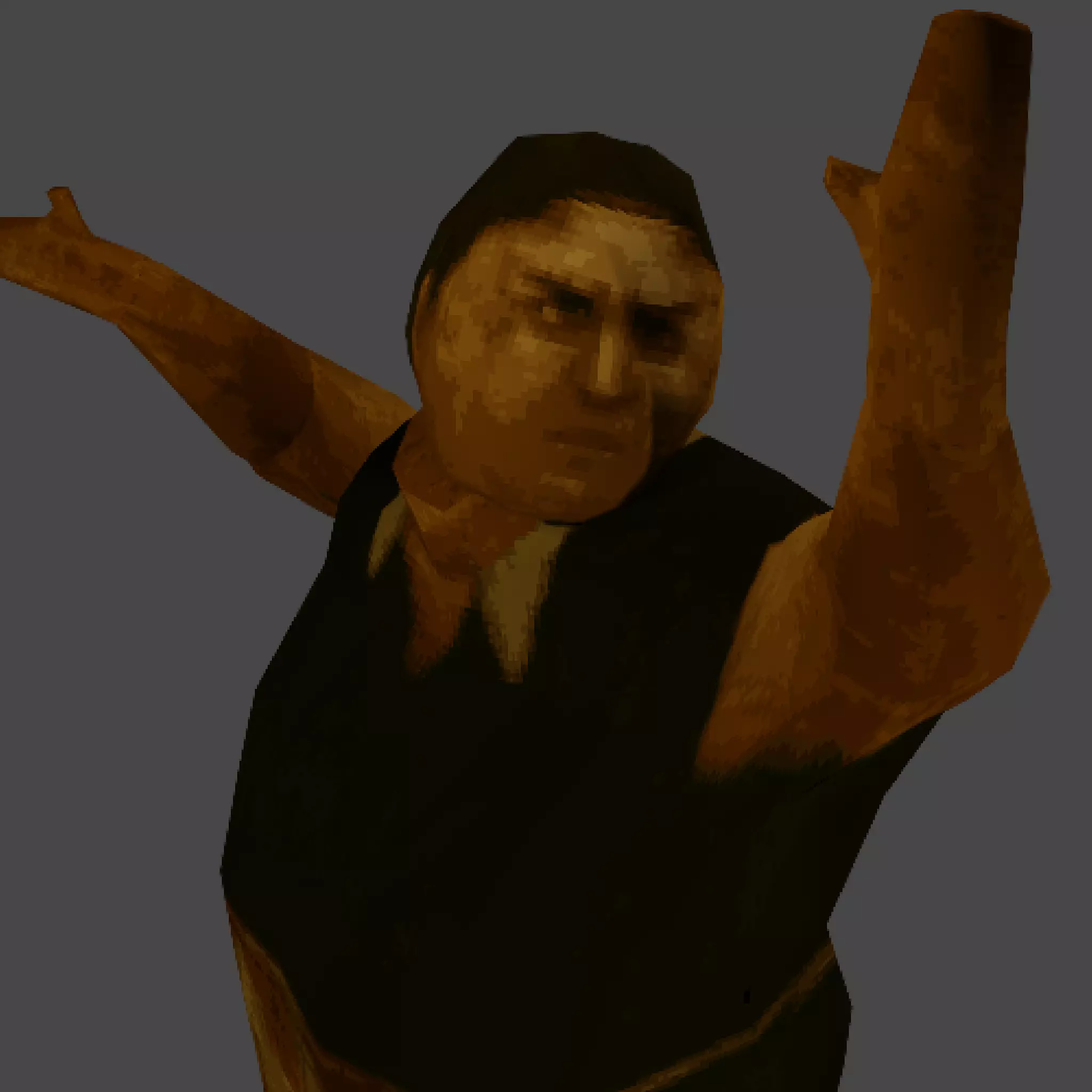 Low Poly PS1 Retro Scary Maid Character FBX OBJ GLB Low-poly 3D model_8