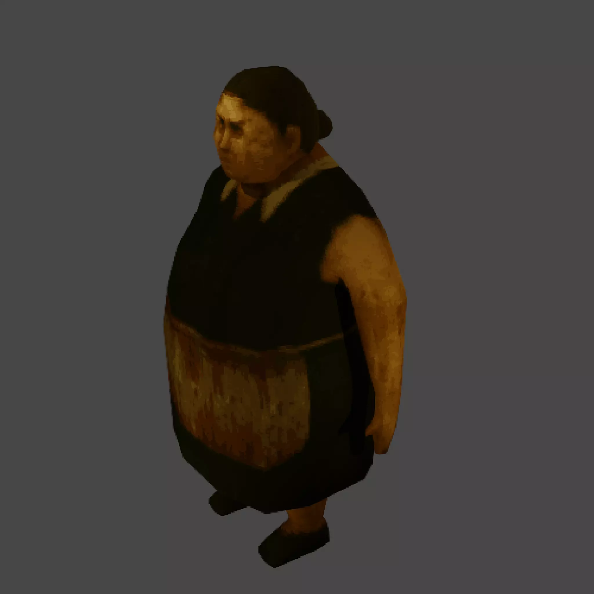 Low Poly PS1 Retro Scary Maid Character FBX OBJ GLB Low-poly 3D model_4