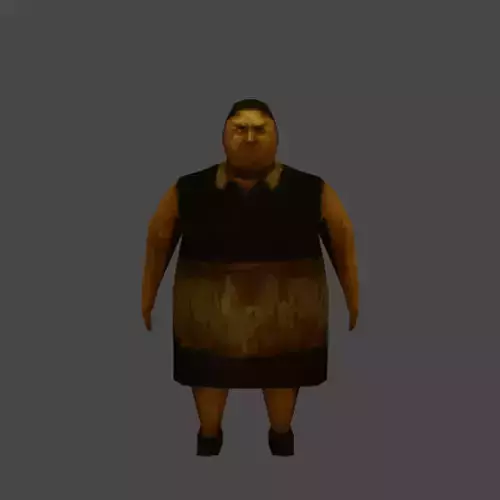 Low Poly PS1 Retro Scary Maid Character FBX OBJ GLB