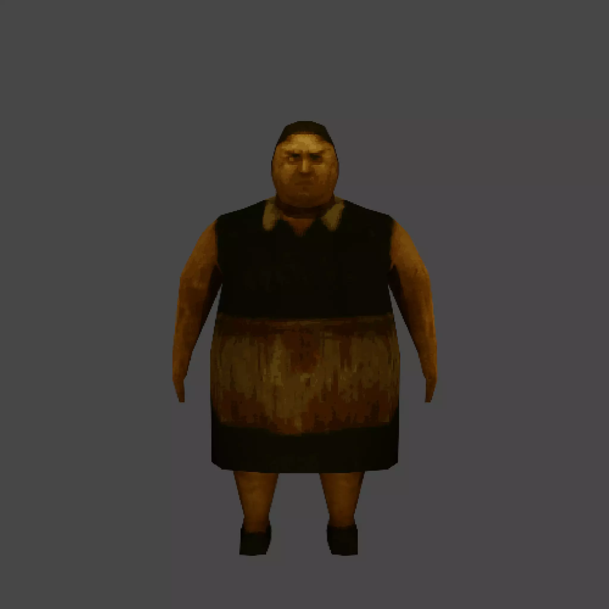 Low Poly PS1 Retro Scary Maid Character FBX OBJ GLB Low-poly 3D model_0