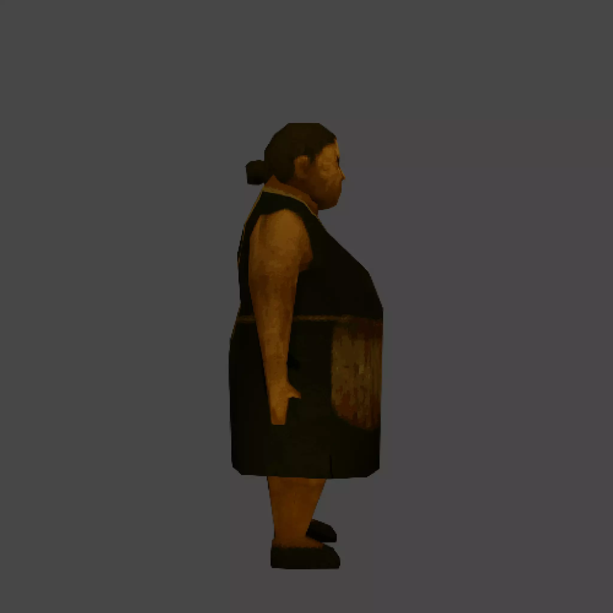 Low Poly PS1 Retro Scary Maid Character FBX OBJ GLB Low-poly 3D model_1