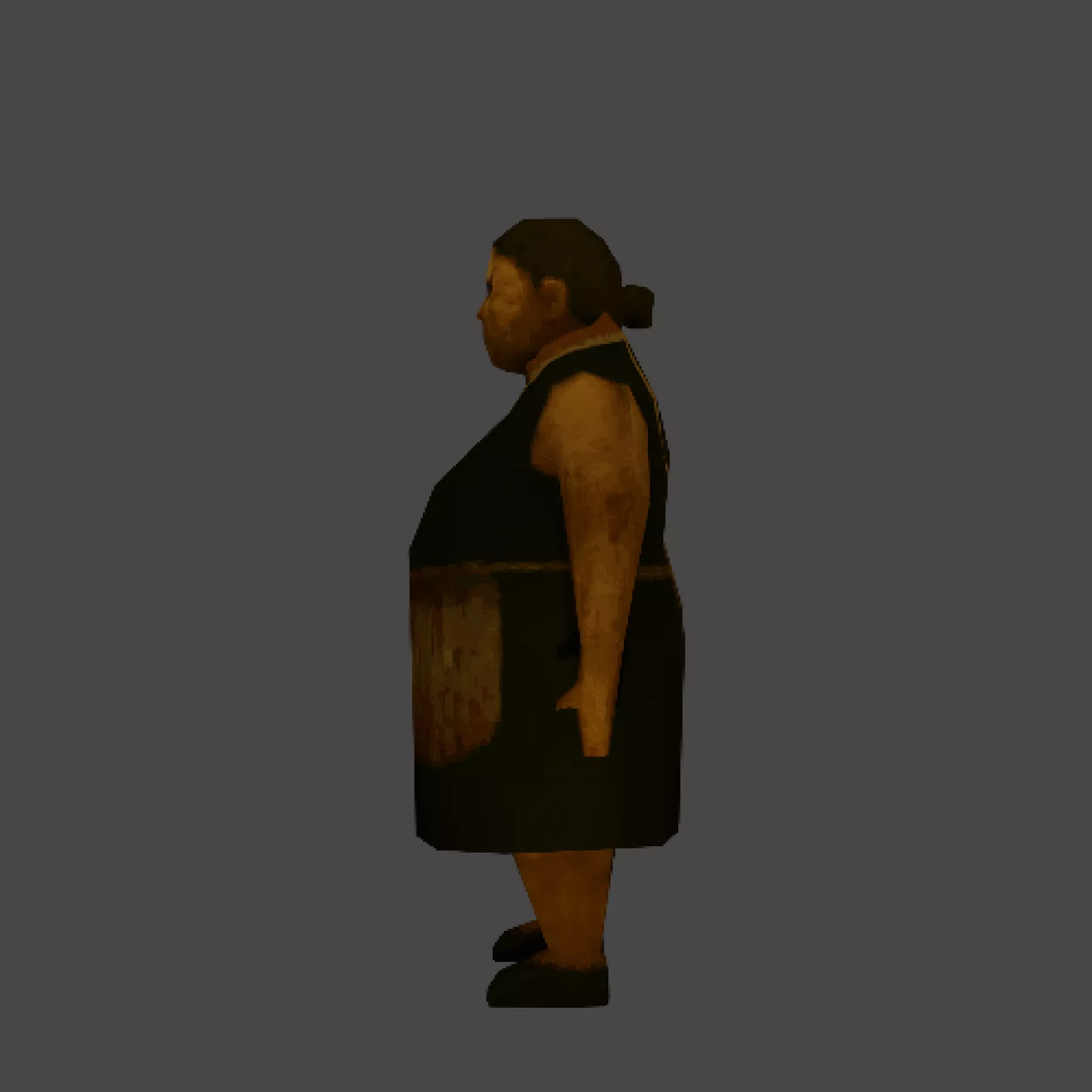 Low Poly PS1 Retro Scary Maid Character FBX OBJ GLB Low-poly 3D model_3