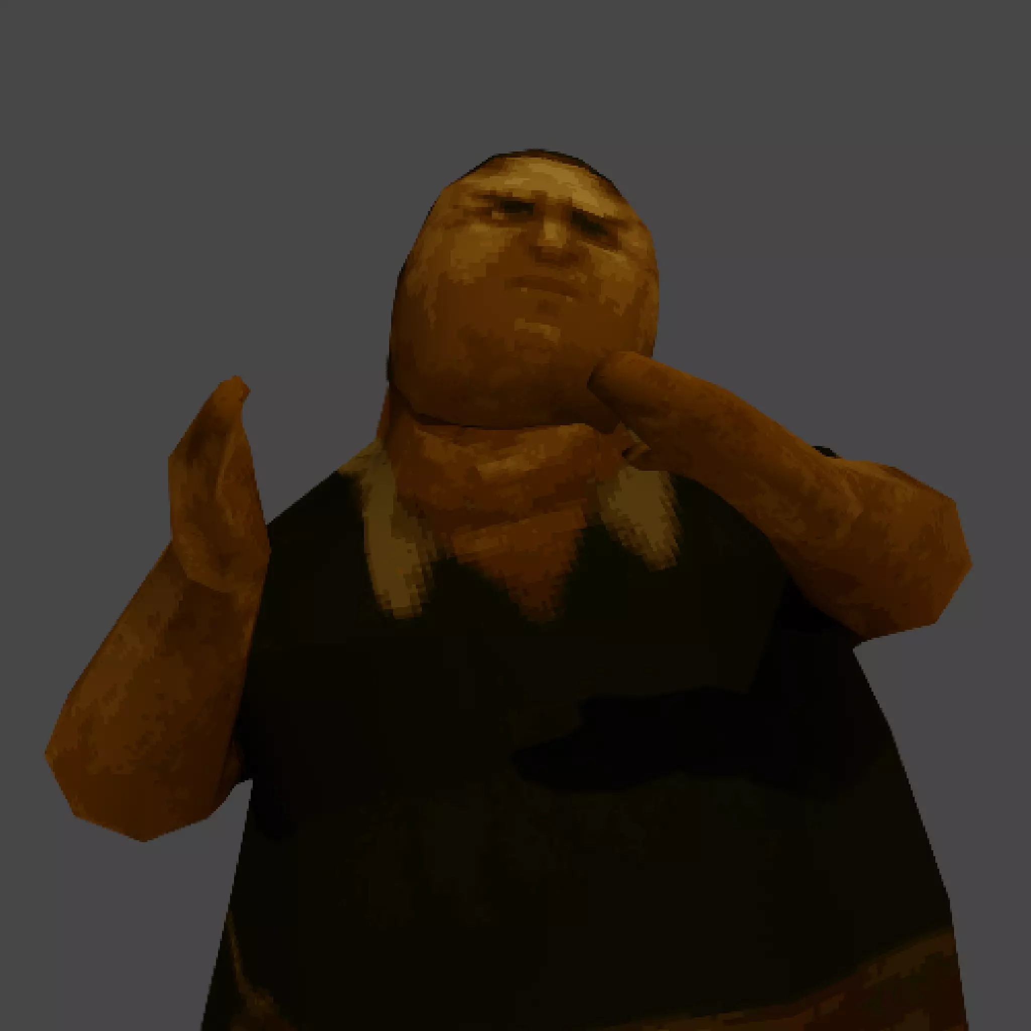 Low Poly PS1 Retro Scary Maid Character FBX OBJ GLB Low-poly 3D model_7