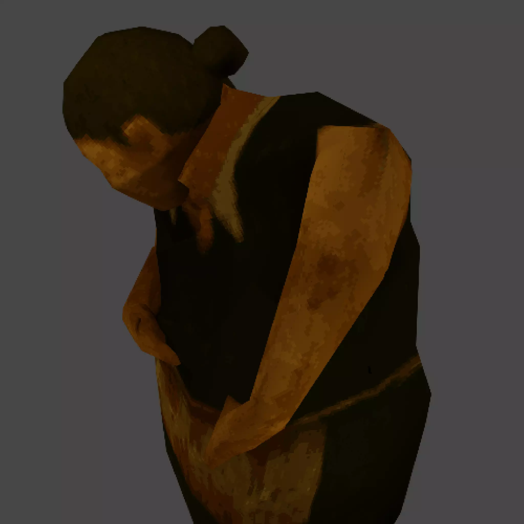 Low Poly PS1 Retro Scary Maid Character FBX OBJ GLB Low-poly 3D model_9