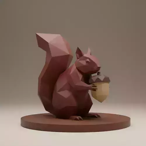 low poly squirrel Sculpture