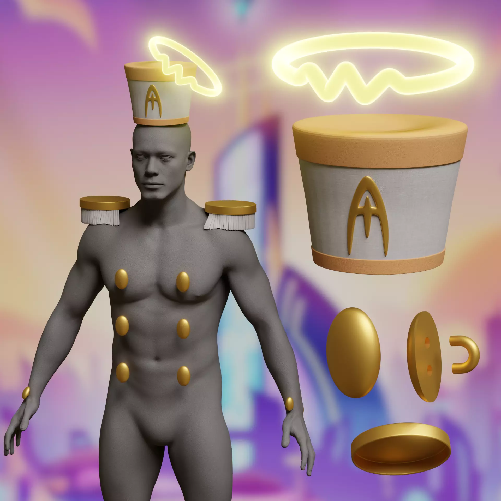 Abel Halo cosplay kit Hazbin Hotel cosplay 3D print model_0