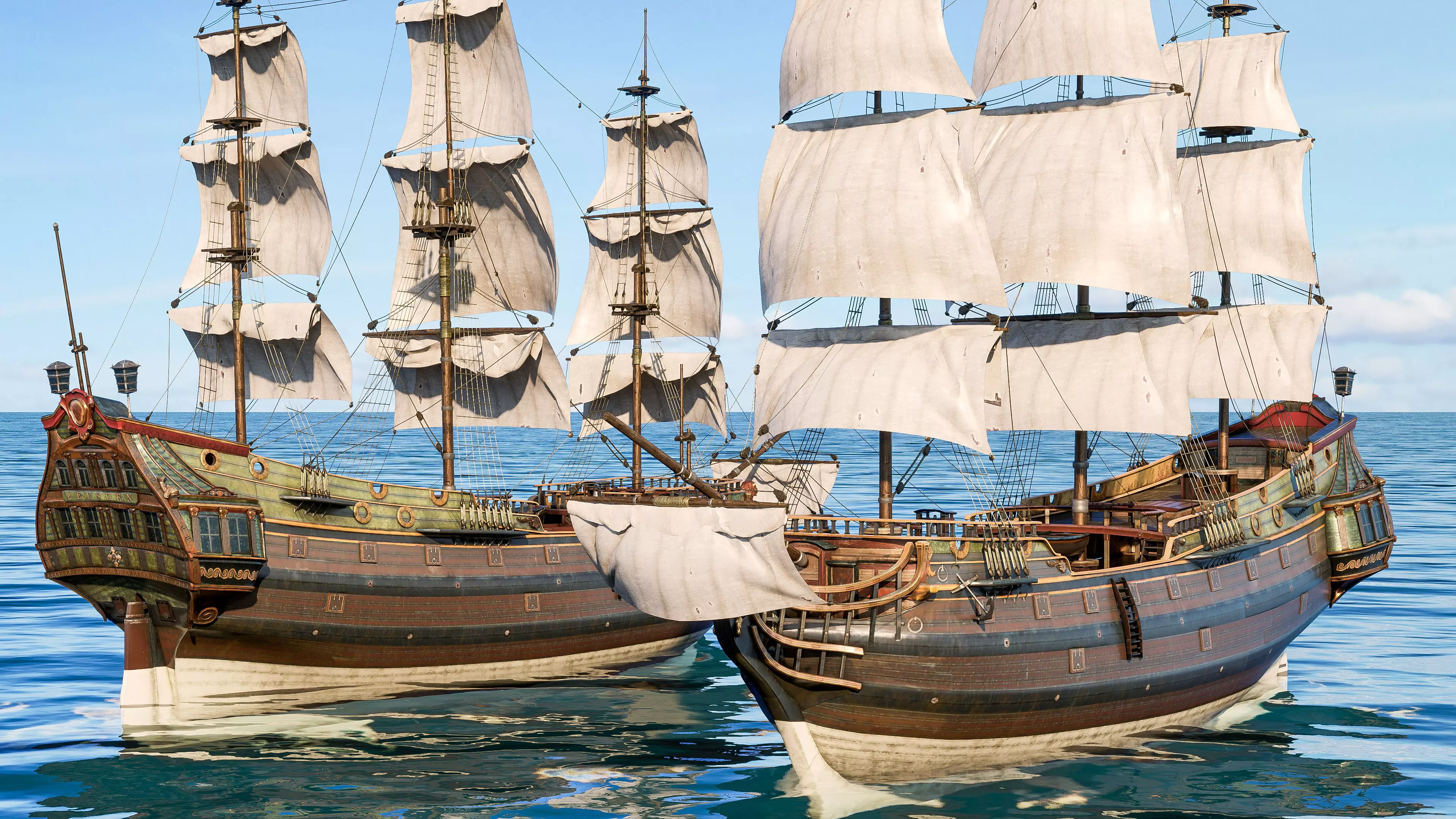 Pirate ship Low-poly 3D model_4