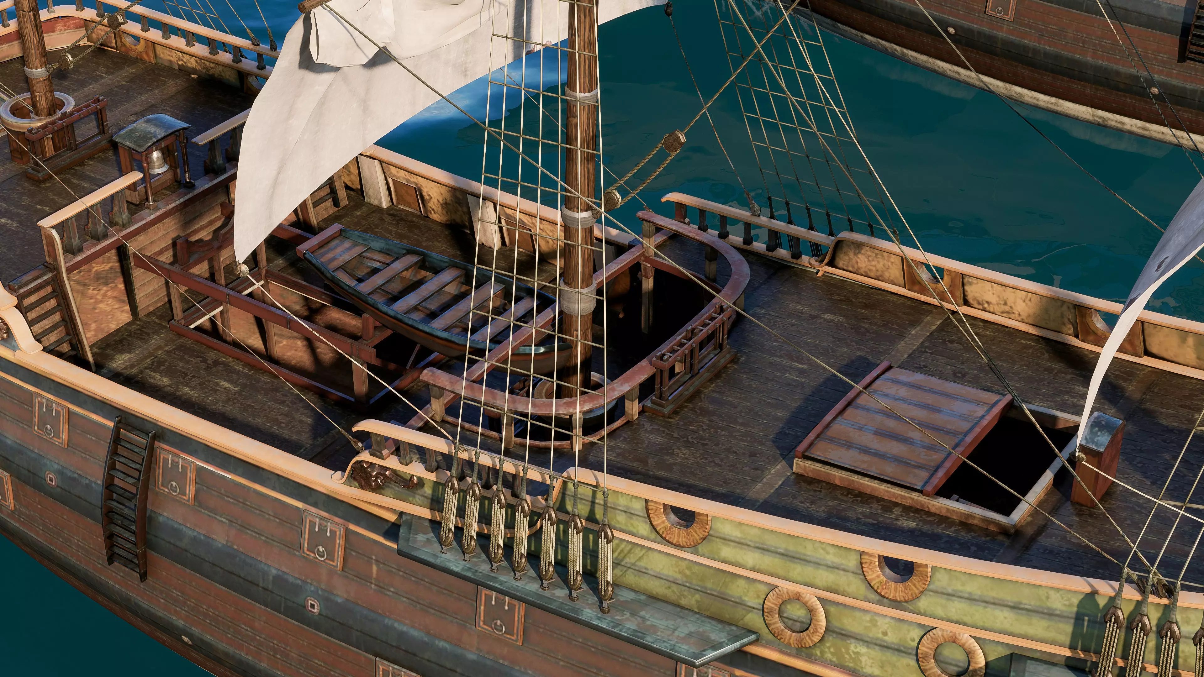 Pirate ship Low-poly 3D model_7