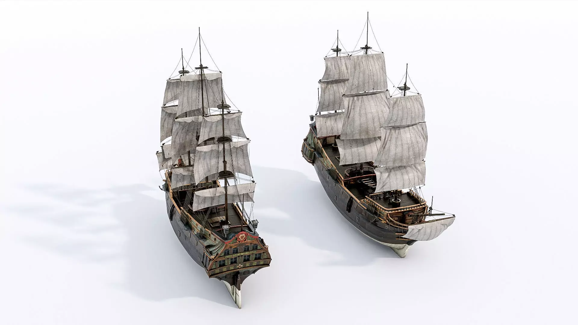 Pirate ship Low-poly 3D model_14