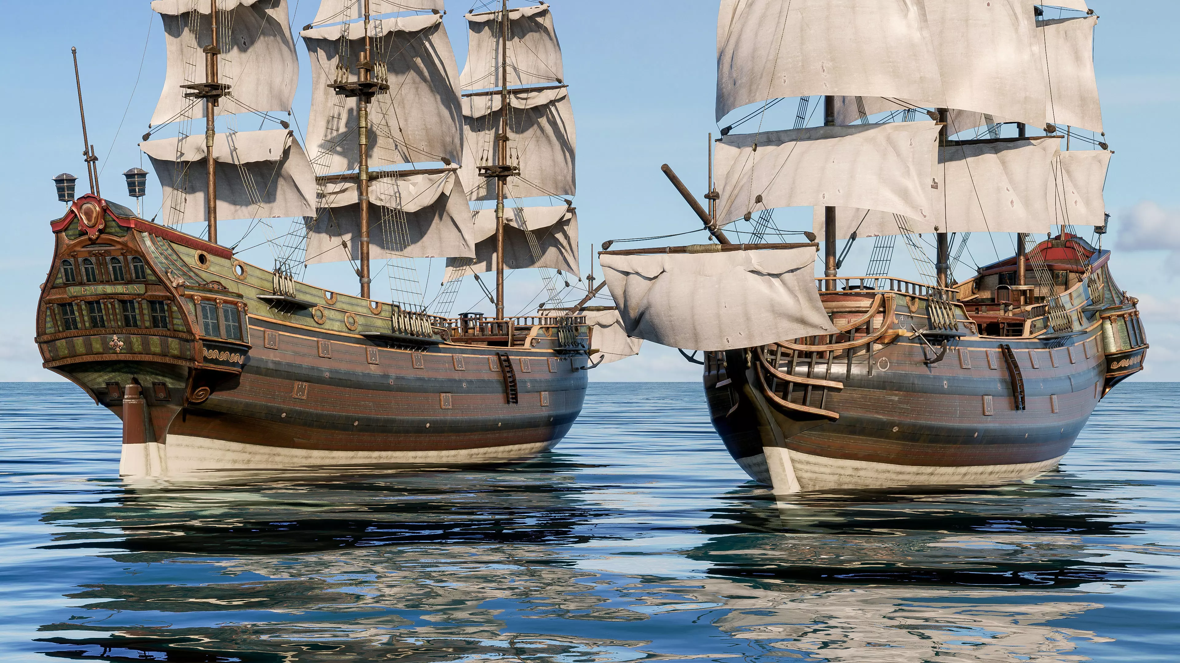 Pirate ship Low-poly 3D model_3