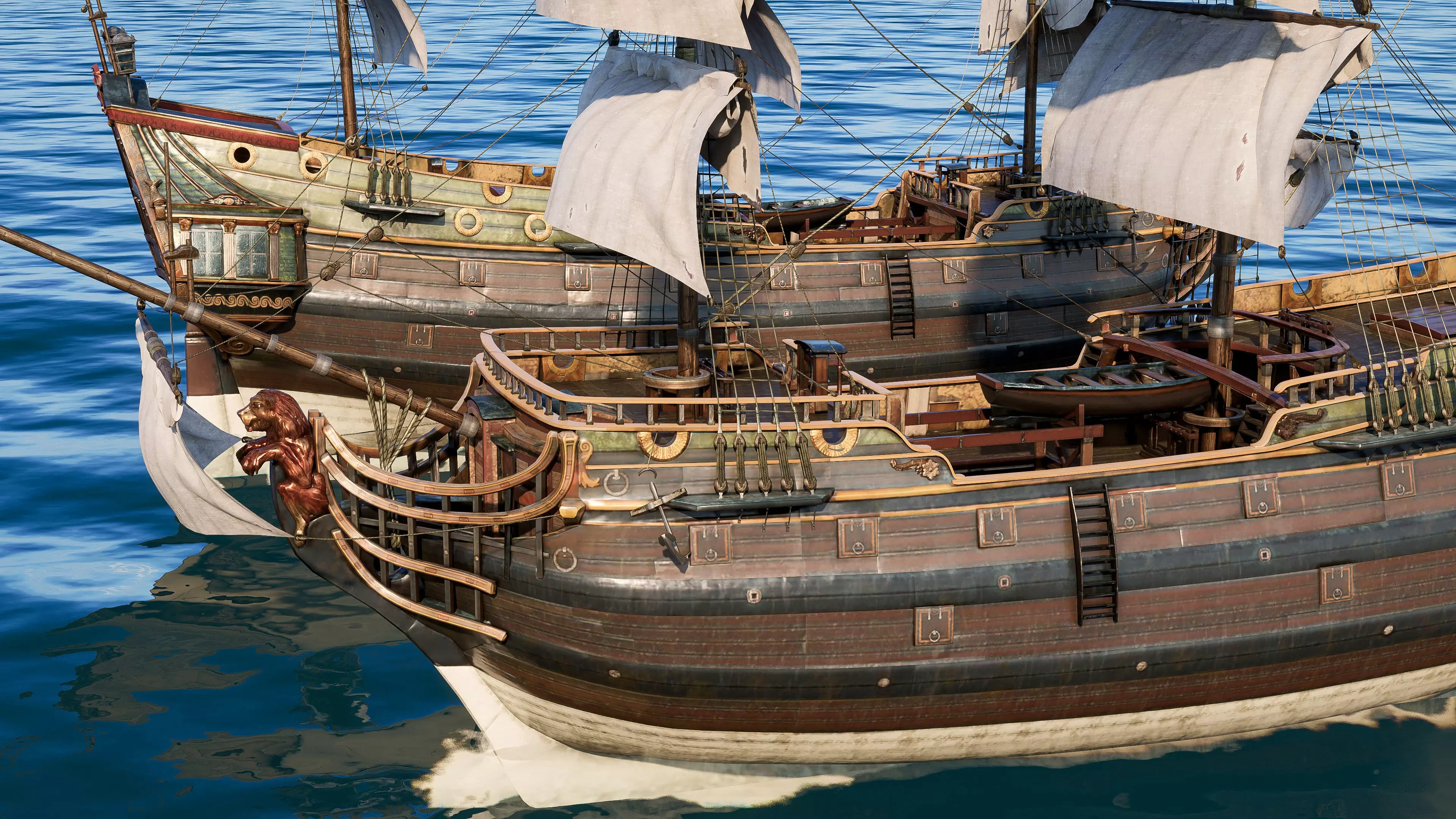 Pirate ship Low-poly 3D model_9